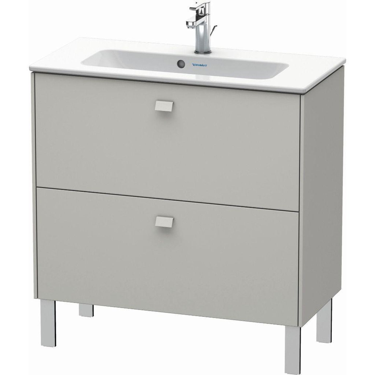 Duravit Brioso 32" x 27" x 15" Two Drawer Floor Standing Vanity Unit in Concrete Grey Matt