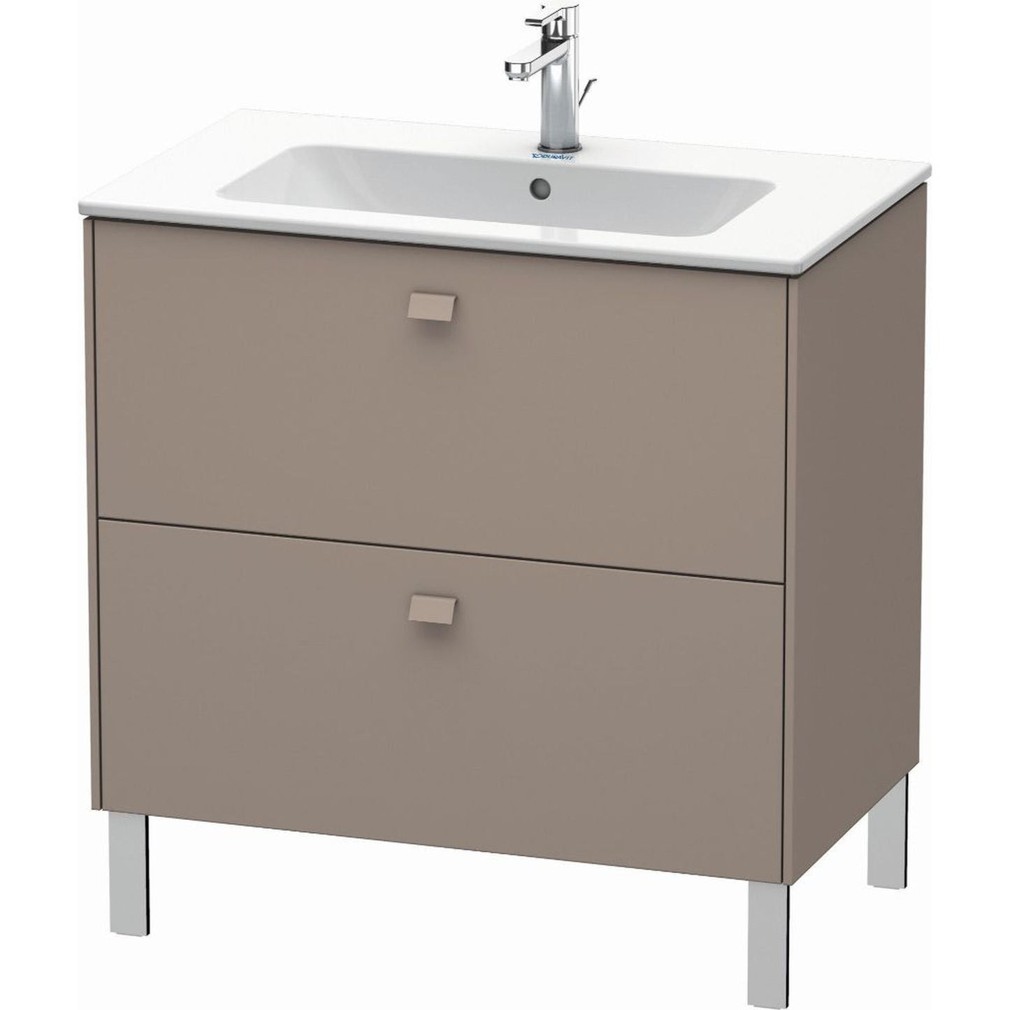 Duravit Brioso 32" x 27" x 19" Two Drawer Floor Standing Vanity Unit in Basalt Matt