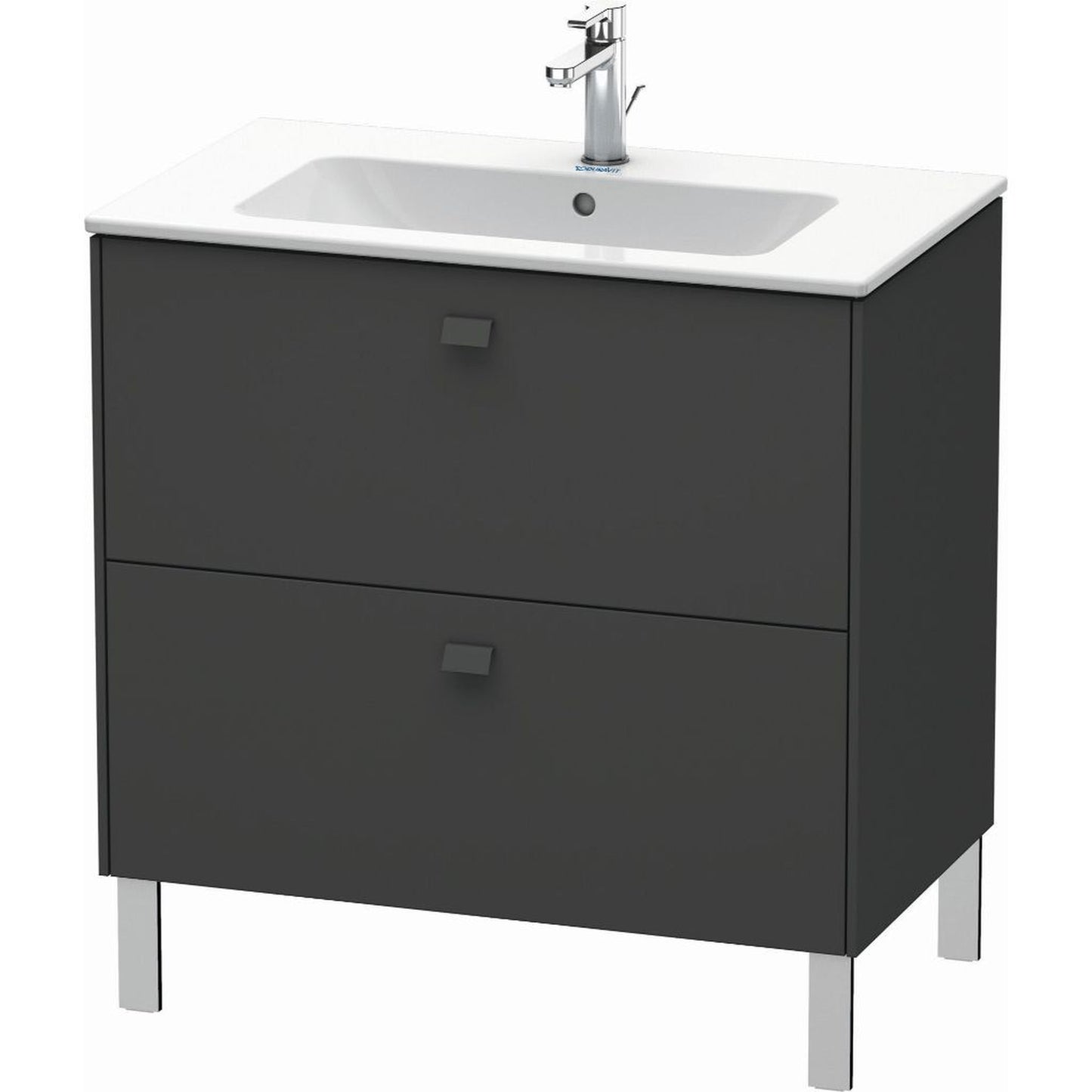 Duravit Brioso 32" x 27" x 19" Two Drawer Floor Standing Vanity Unit in Graphite Matt