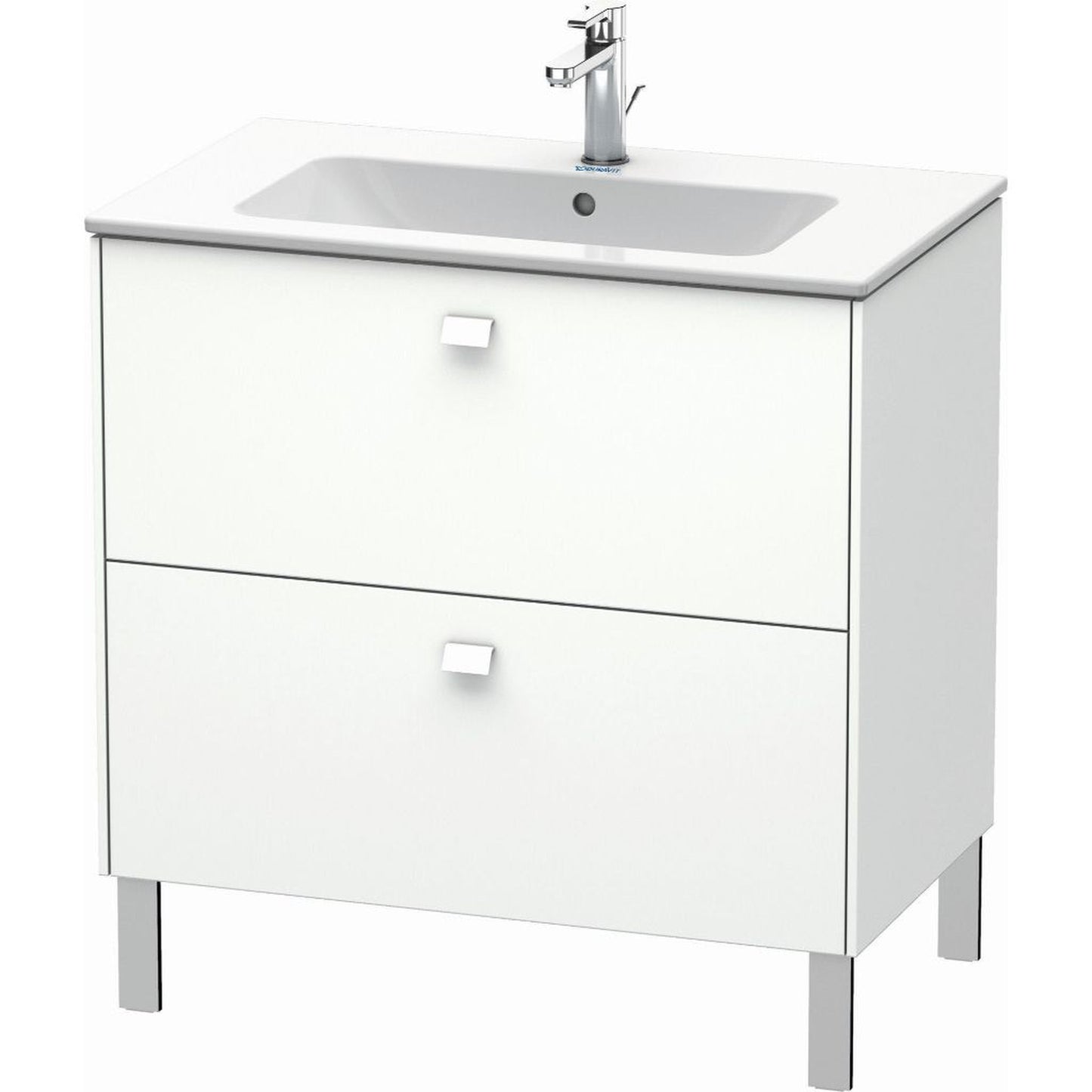 Duravit Brioso 32" x 27" x 19" Two Drawer Floor Standing Vanity Unit in White Matt