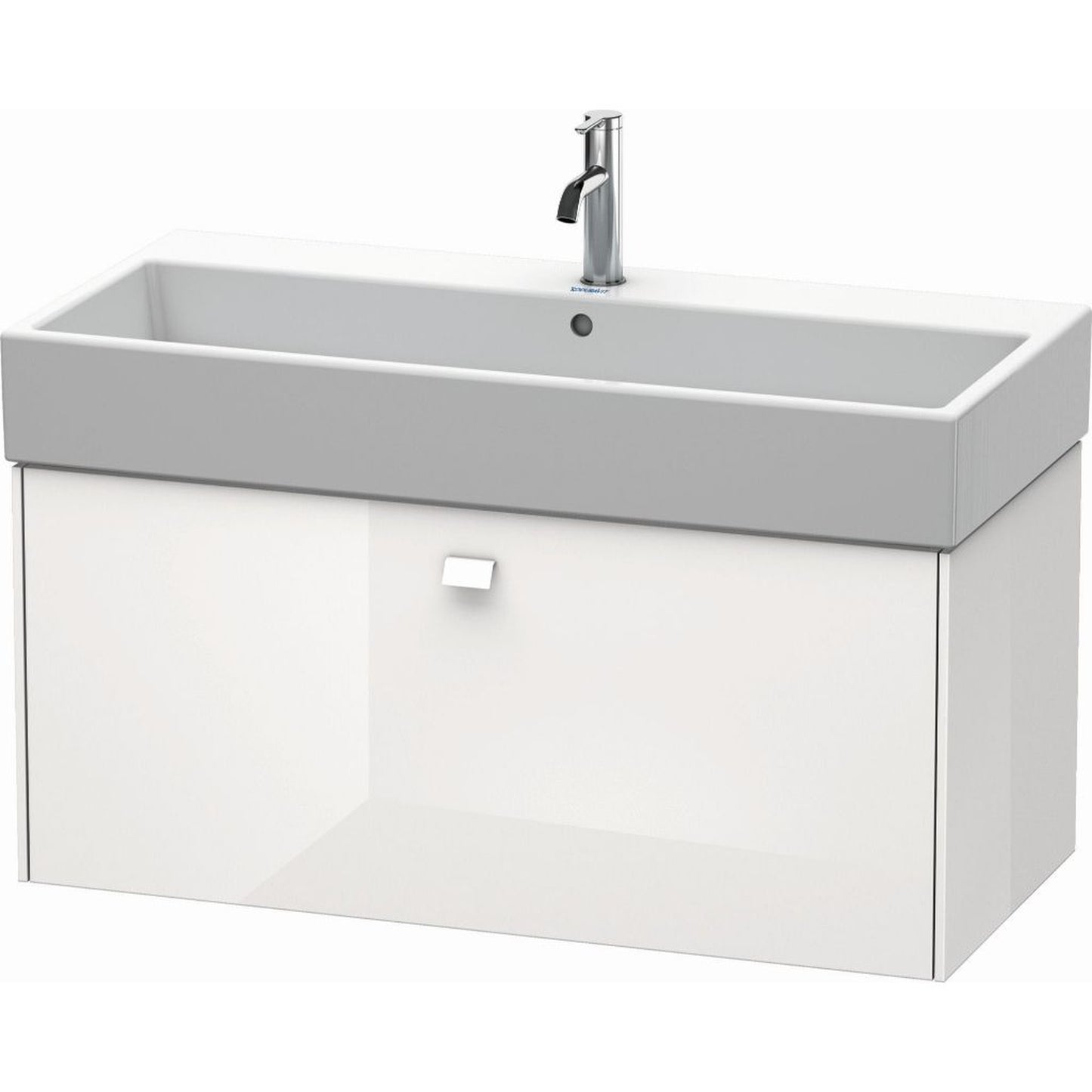 Duravit Brioso 39" x 17" x 18" One Drawer Wall-Mount Vanity Unit in White High Gloss