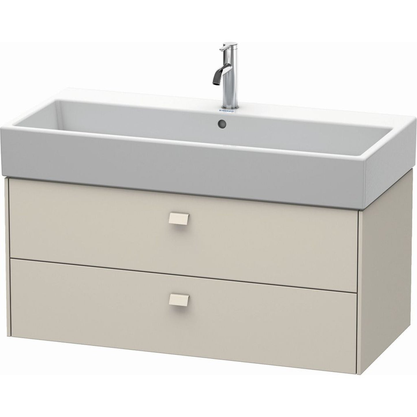 Duravit Brioso 39" x 17" x 18" Two Drawer Wall-Mount Vanity Unit in Taupe