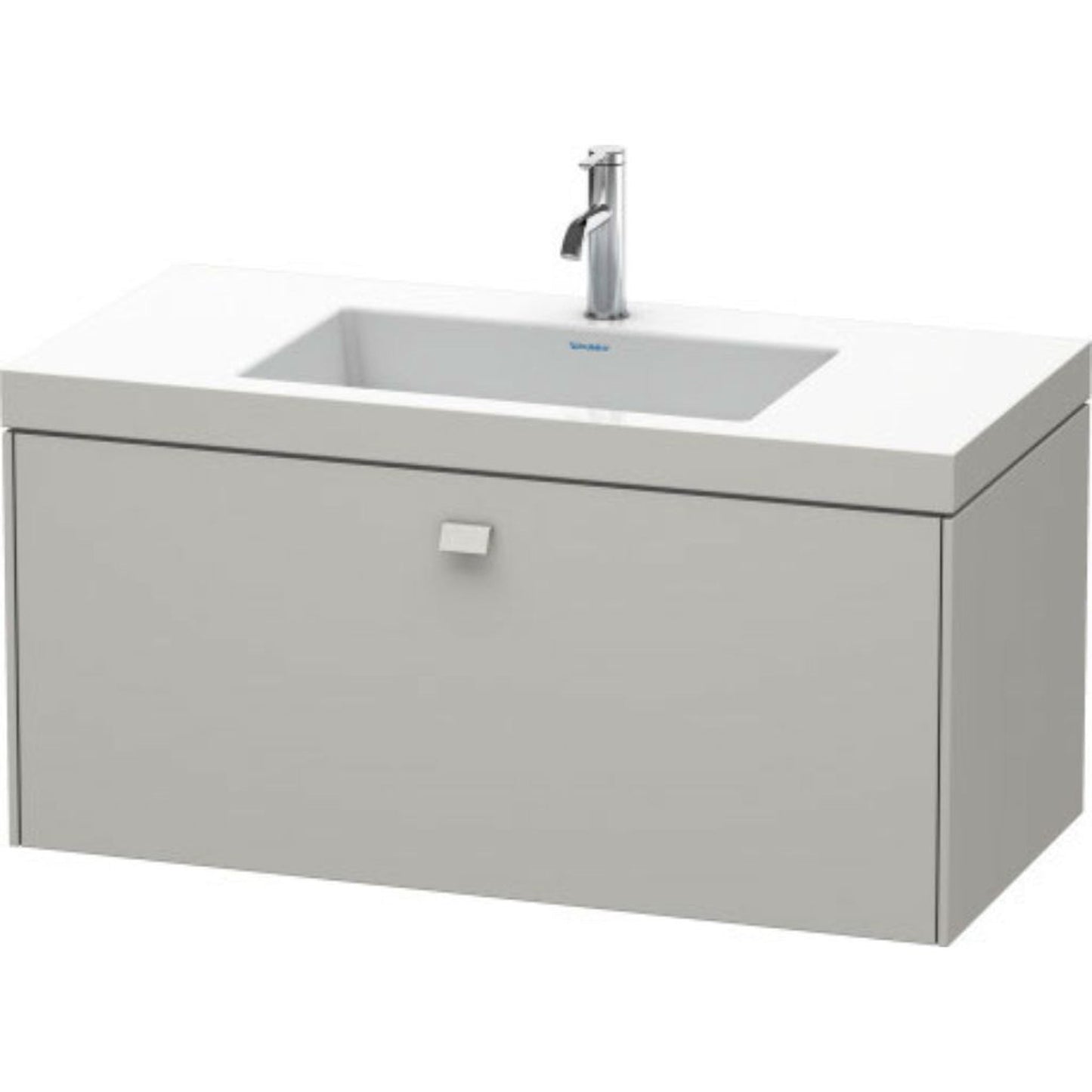 Duravit Brioso 39" x 20" x 19" One Drawer C-Bonded Wall-Mount Vanity Kit With One Tap Hole in Concrete Grey Matt
