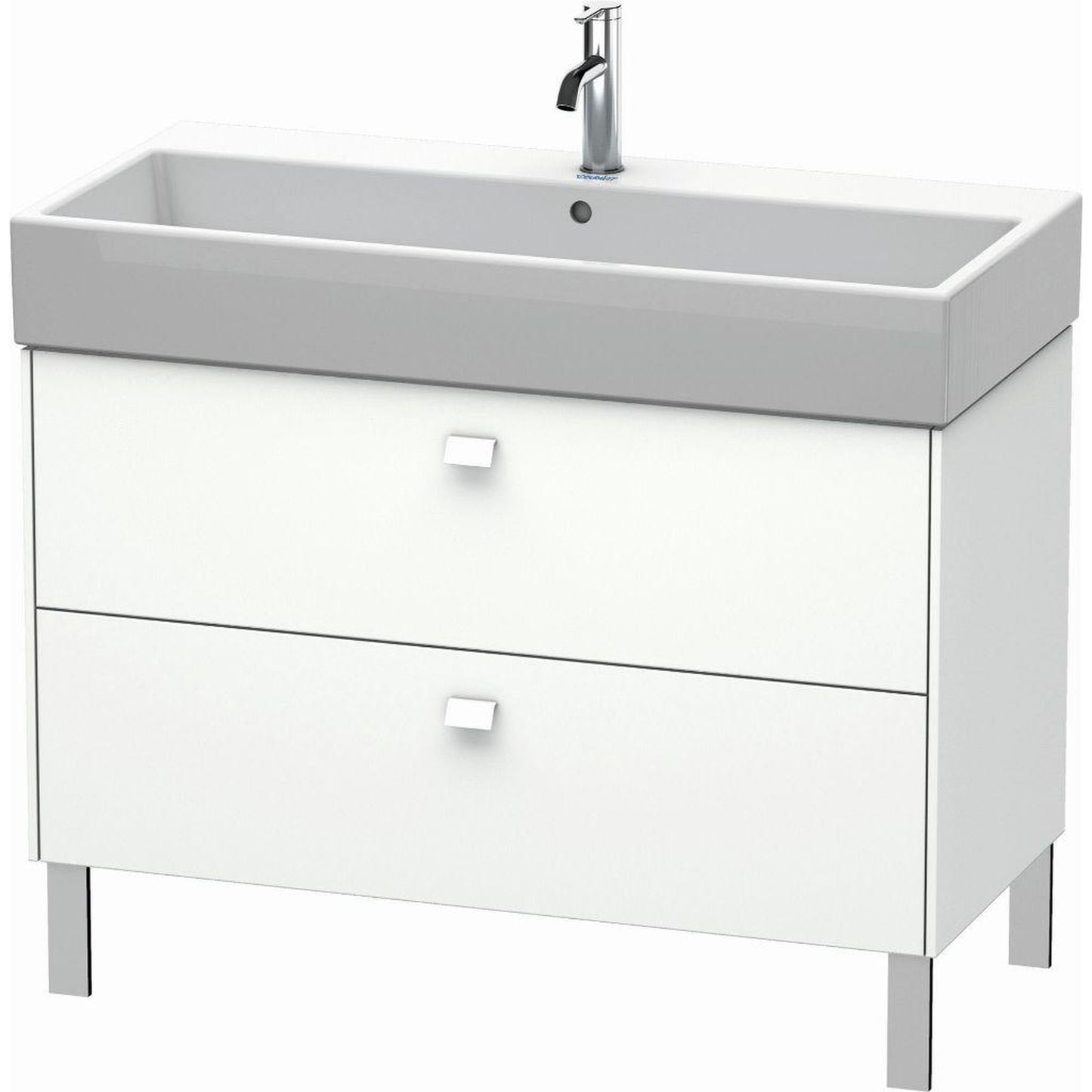 Duravit Brioso 39" x 22" x 18" Two Drawer Floor Standing Vanity Unit in White Matt