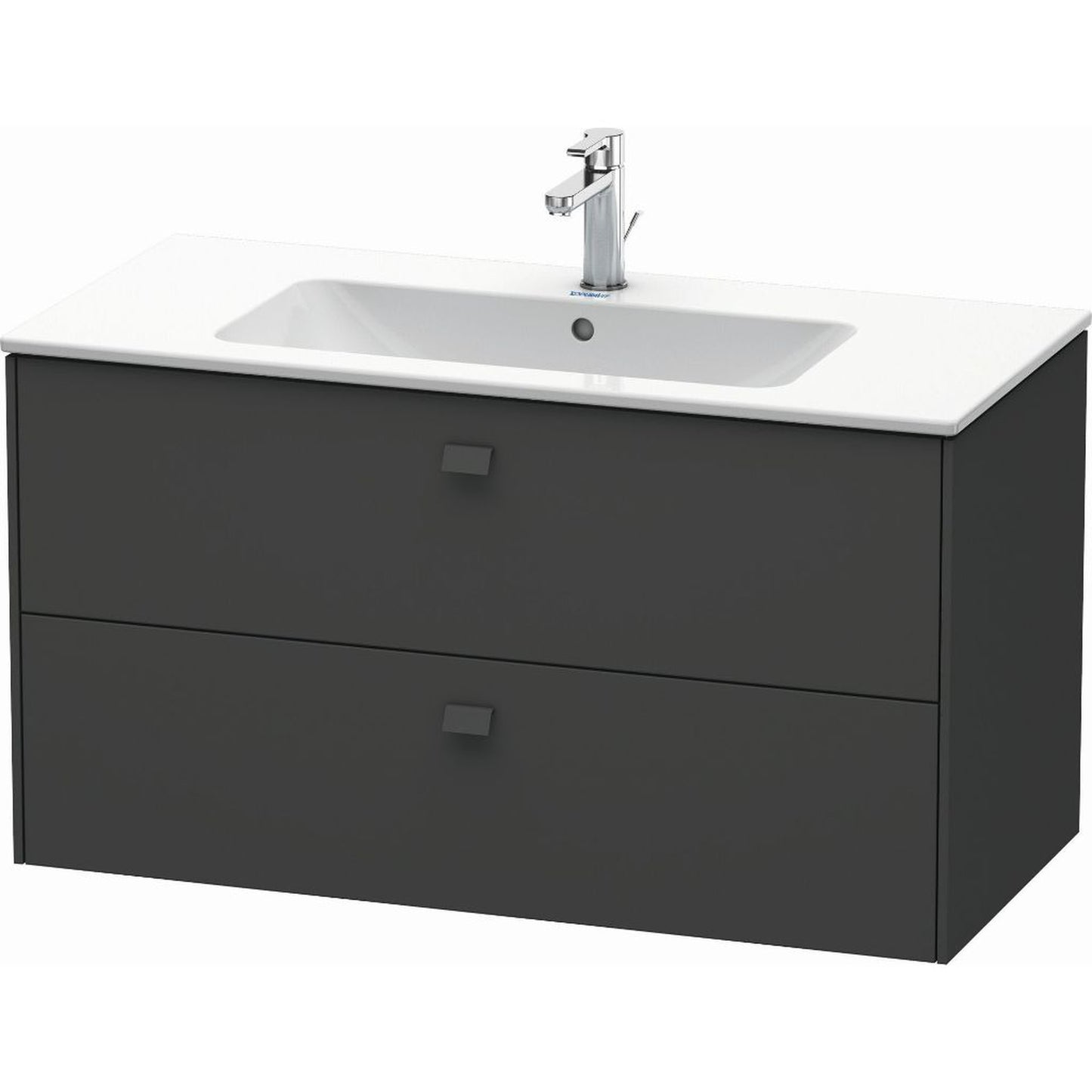 Duravit Brioso 40" x 22" x 19" Two Drawer Wall-Mount Vanity Unit in Graphite Matt