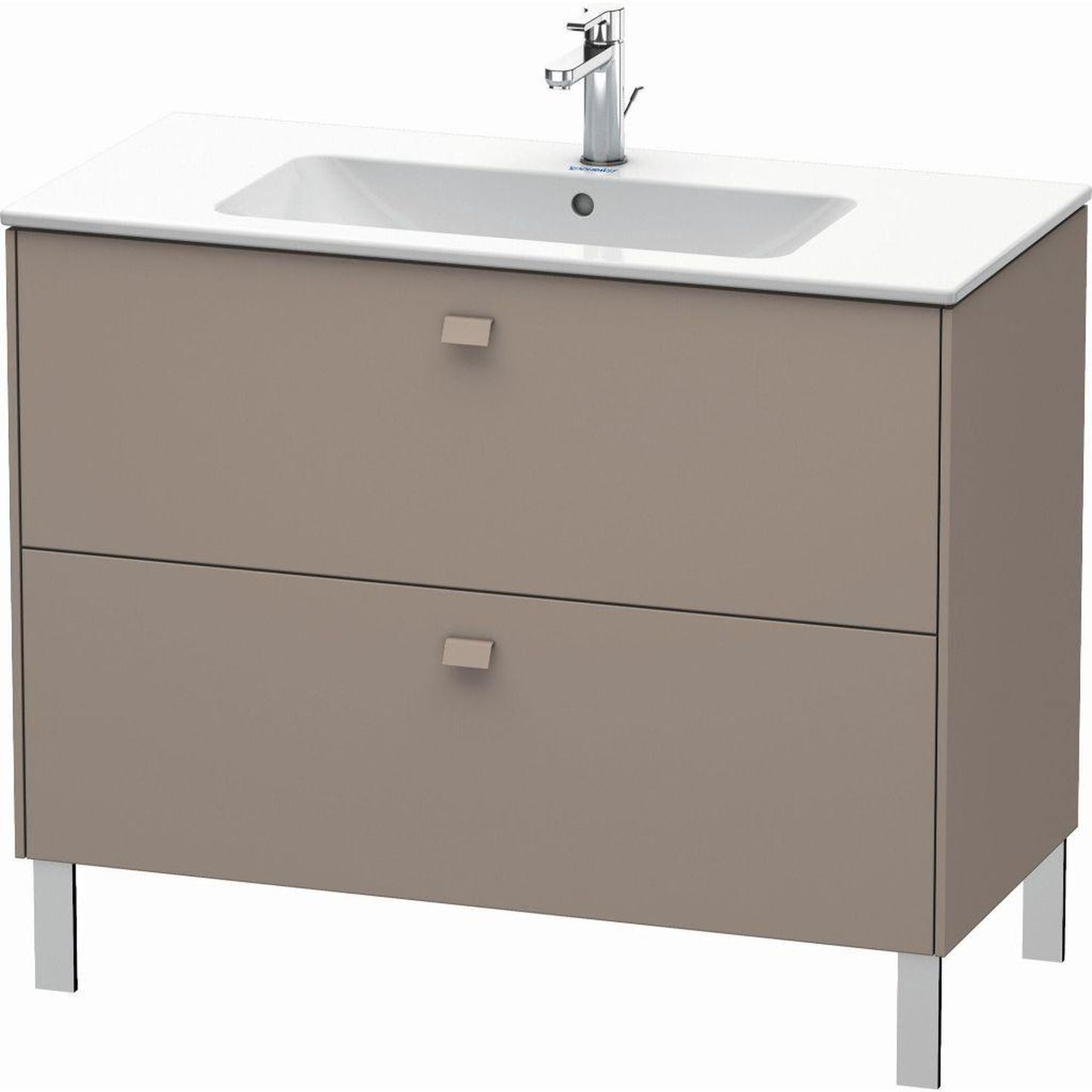 Duravit Brioso 40" x 27" x 19" Two Drawer Floor Standing Vanity Unit in Basalt Matt