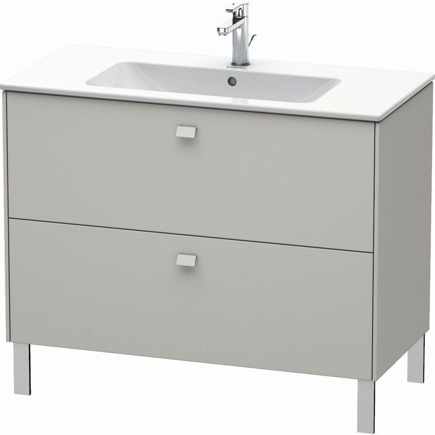 Duravit Brioso 40" x 27" x 19" Two Drawer Floor Standing Vanity Unit in Concrete Grey Matt