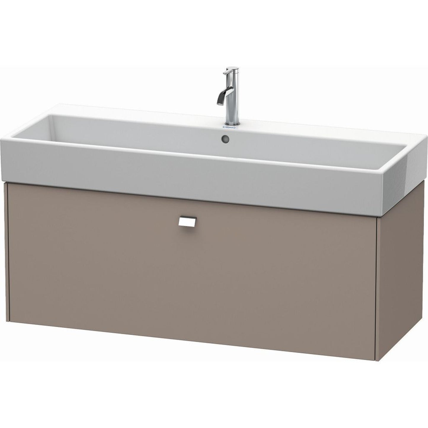 Duravit Brioso 47" x 17" x 18" One Drawer Wall-Mount Vanity Unit in Basalt Matt and Chrome Handle