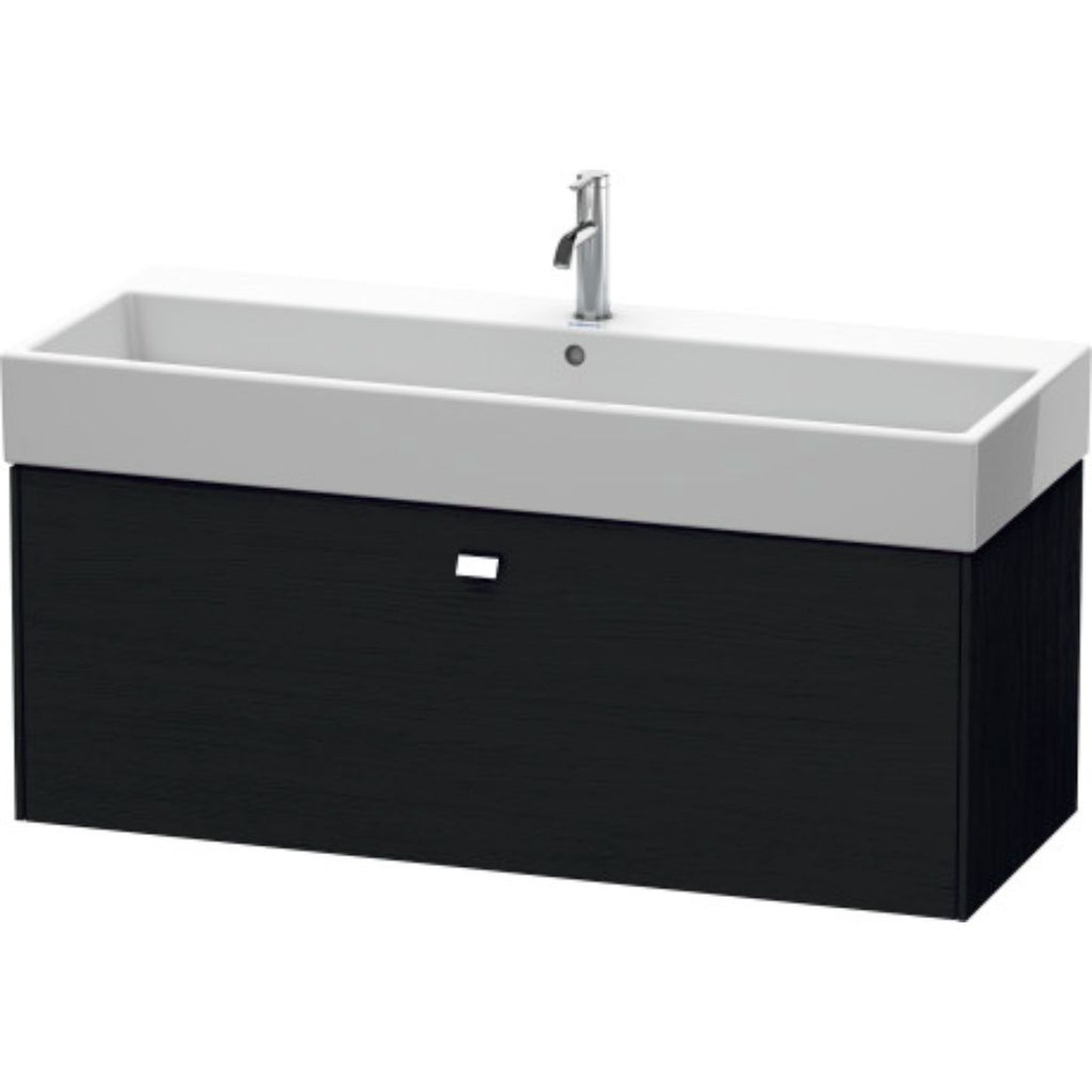 Duravit Brioso 47" x 17" x 18" One Drawer Wall-Mount Vanity Unit in Black Oak and Chrome Handle
