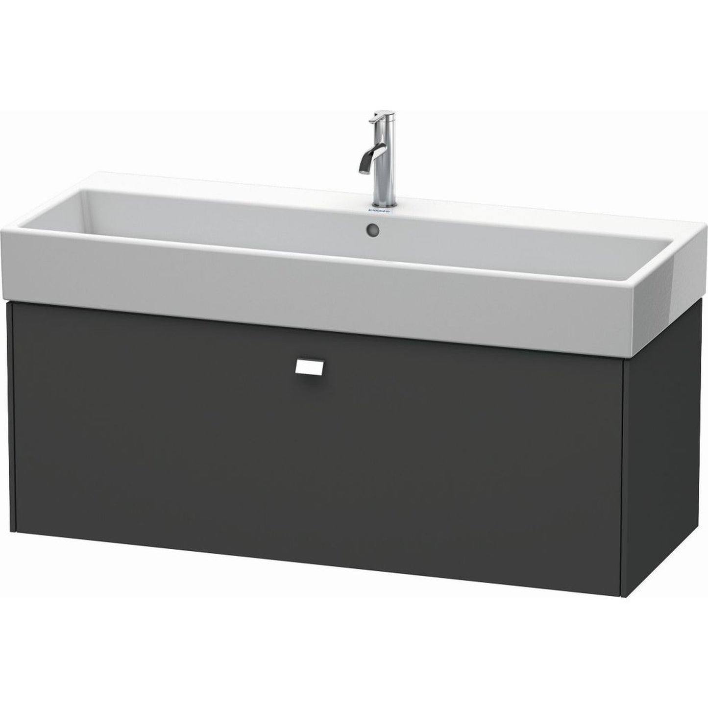 Duravit Brioso 47" x 17" x 18" One Drawer Wall-Mount Vanity Unit in Graphite Matt and Chrome Handle