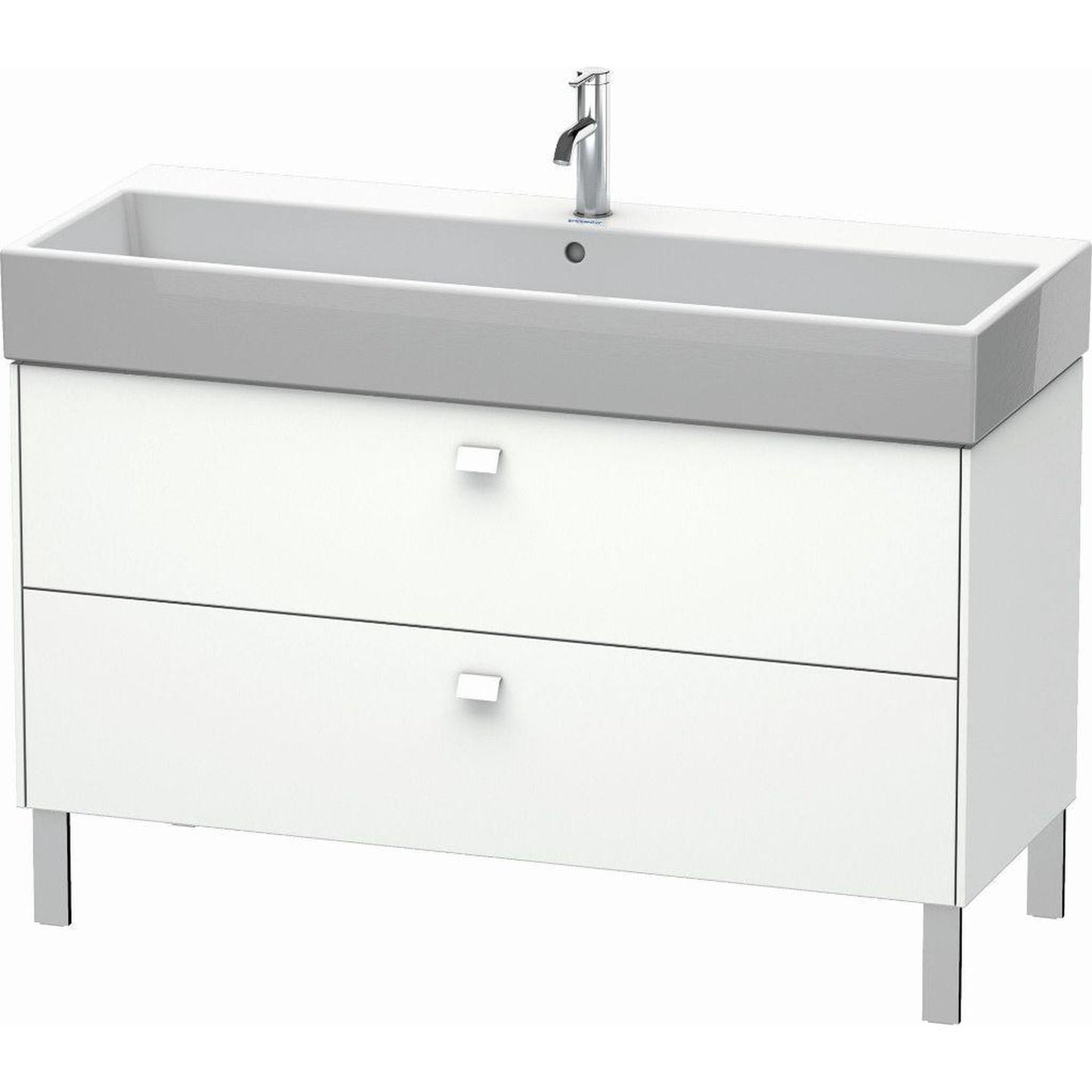 Duravit Brioso 47" x 22" x 18" Two Drawer Floor Standing Vanity Unit in White Matt