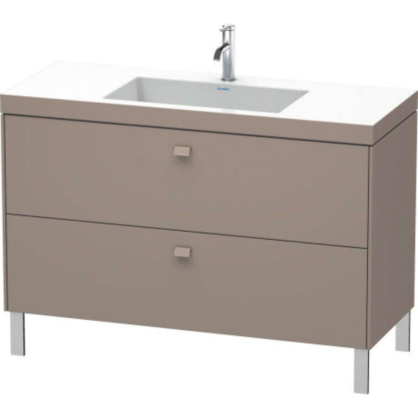 Duravit Brioso 47" x 28" x 19" Two Drawer C-Bonded Floor Standing Vanity Kit With One Tap Hole in Basalt Matt