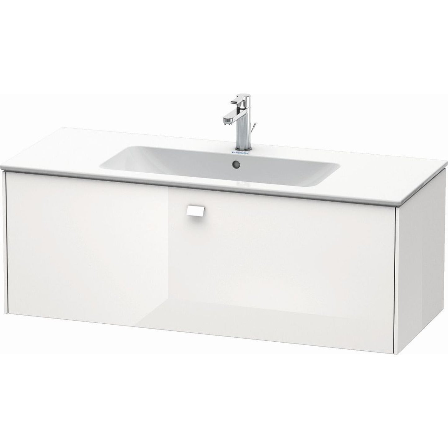 Duravit Brioso 48" x 17" x 19" One Drawer Wall-Mount Vanity Unit in White High Gloss