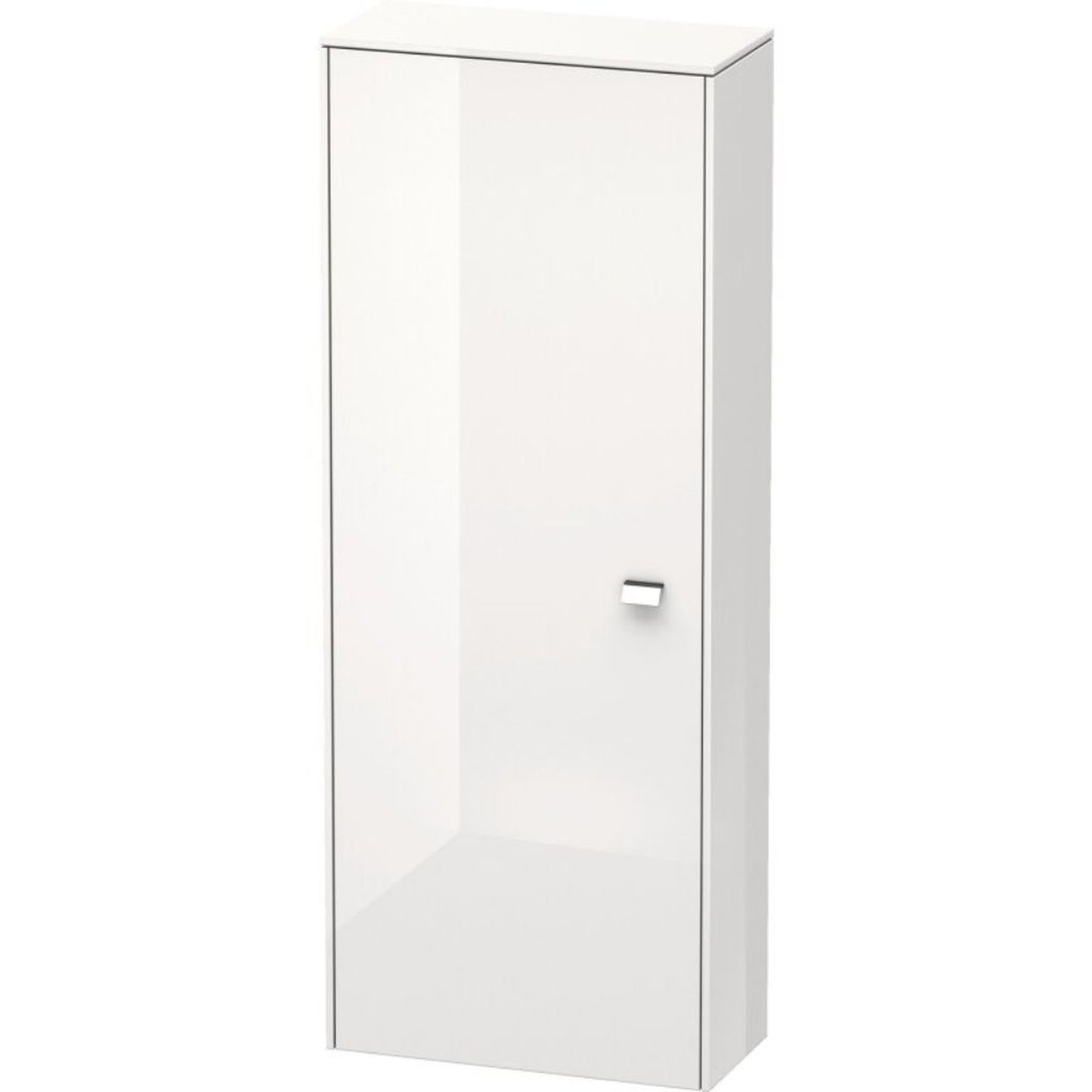 Duravit Brioso BR1301 20" x 52" x 9" Semi Tall Cabinet With Left Door in White High Gloss and Chrome Handle