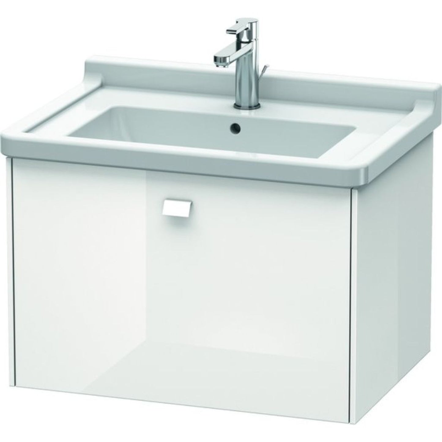Duravit Brioso BR40410 26" x 18" x 18" One Drawer Wall-Mount Vanity Unit in White High Gloss