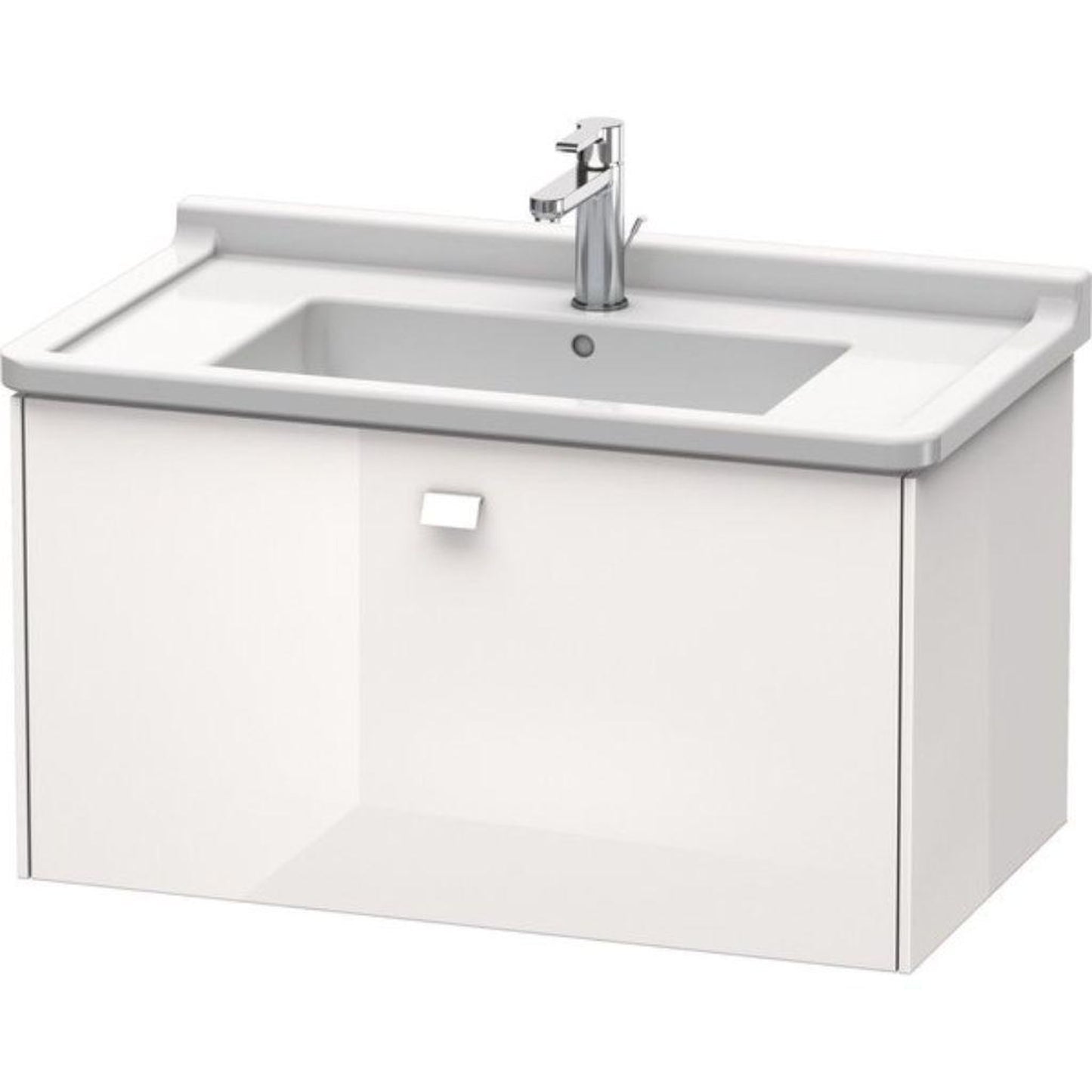 Duravit Brioso BR40420 32" x 18" x 18" One Drawer Wall-Mount Vanity Unit in White High Gloss