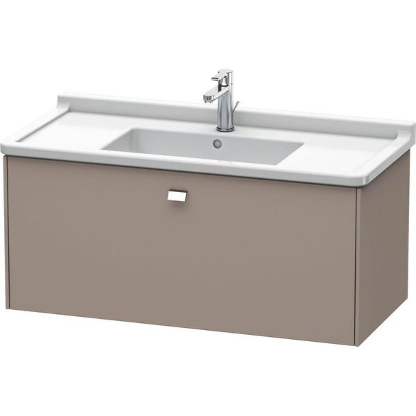 Duravit Brioso BR40430 40" x 18" x 18" One Drawer Wall-Mount Vanity Unit in Basalt Matt and Chrome Handle