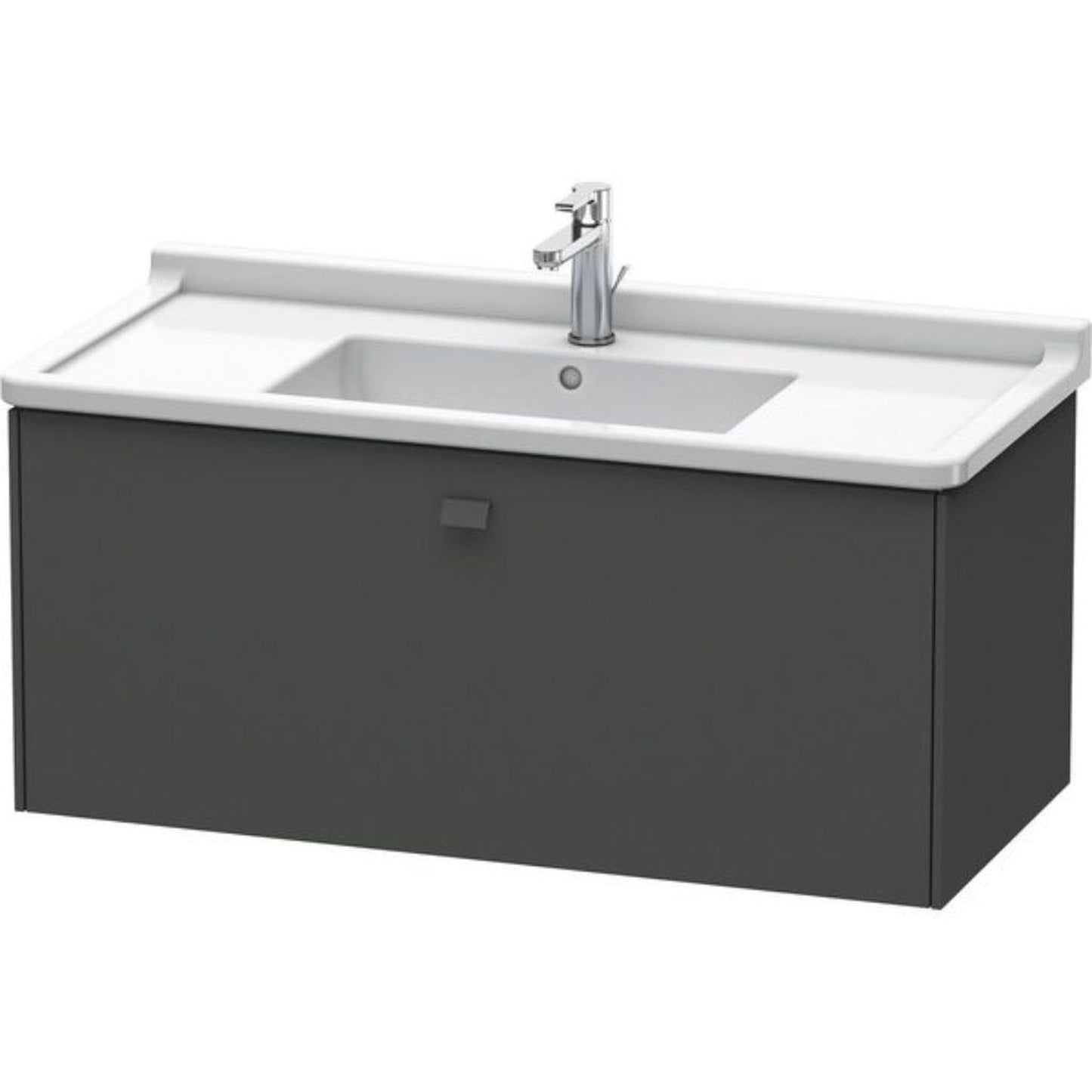 Duravit Brioso BR40430 40" x 18" x 18" One Drawer Wall-Mount Vanity Unit in Graphite Matt