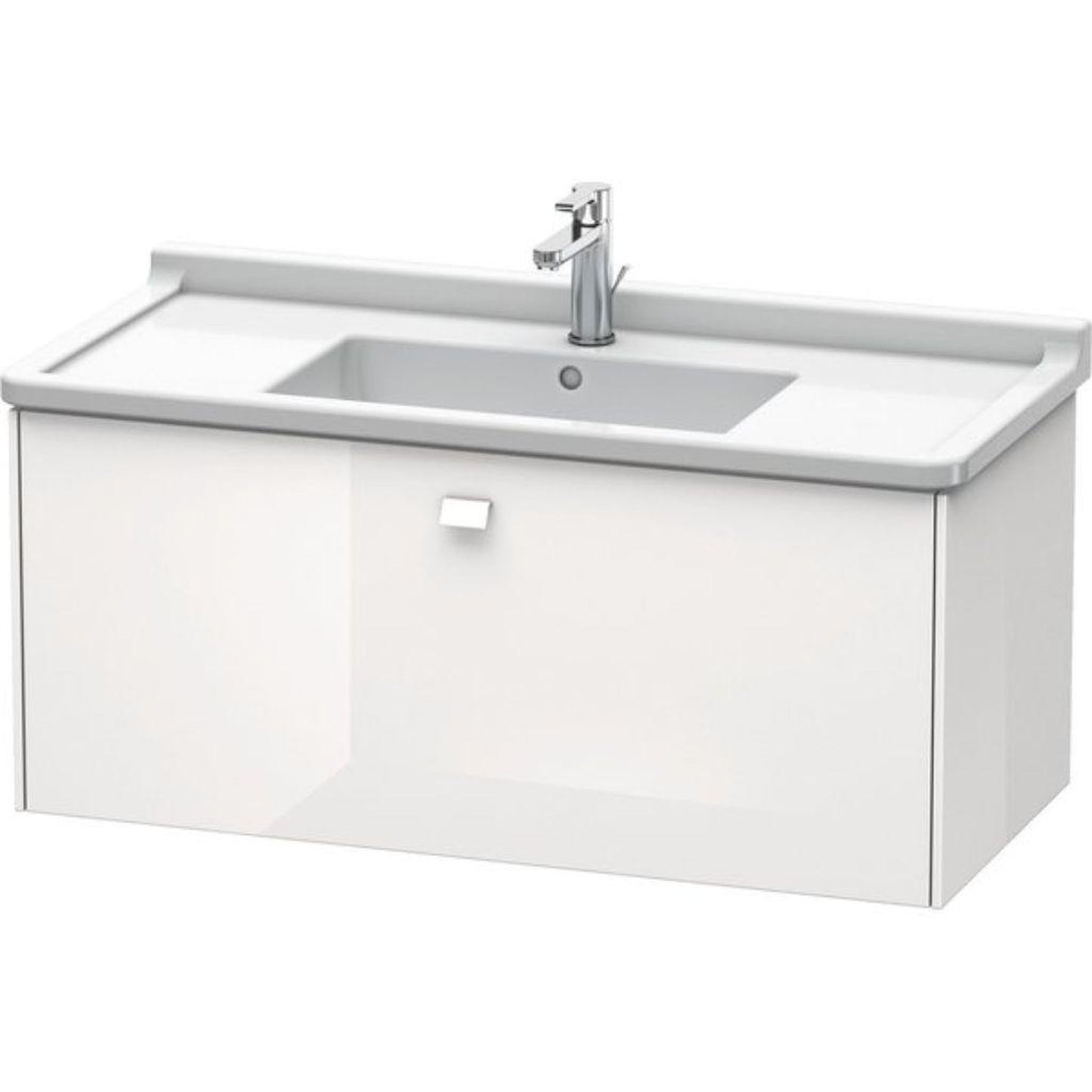 Duravit Brioso BR40430 40" x 18" x 18" One Drawer Wall-Mount Vanity Unit in White High Gloss