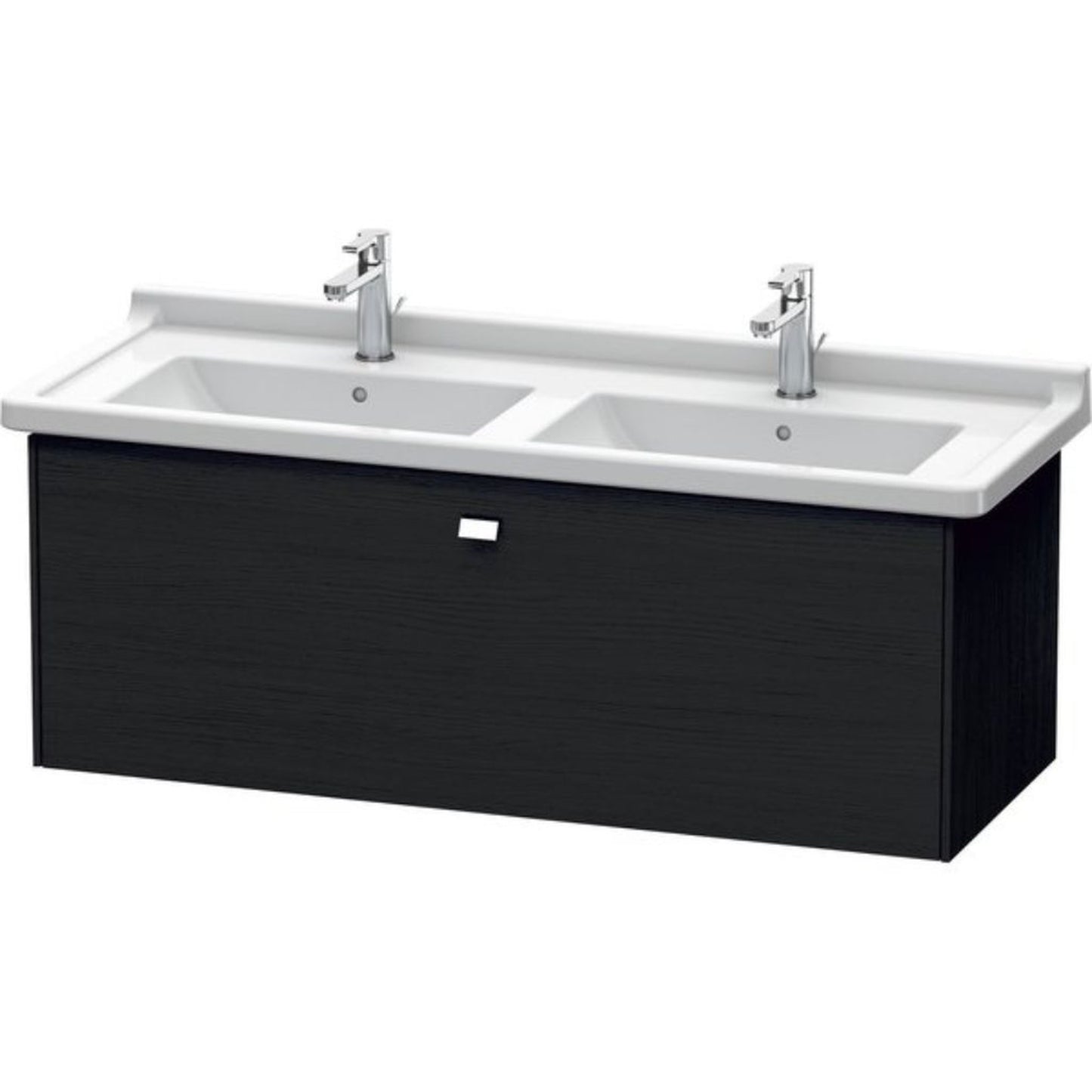 Duravit Brioso BR40440 48" x 18" x 18" One Drawer Wall-Mount Vanity Unit in Black Oak and Chrome Handle