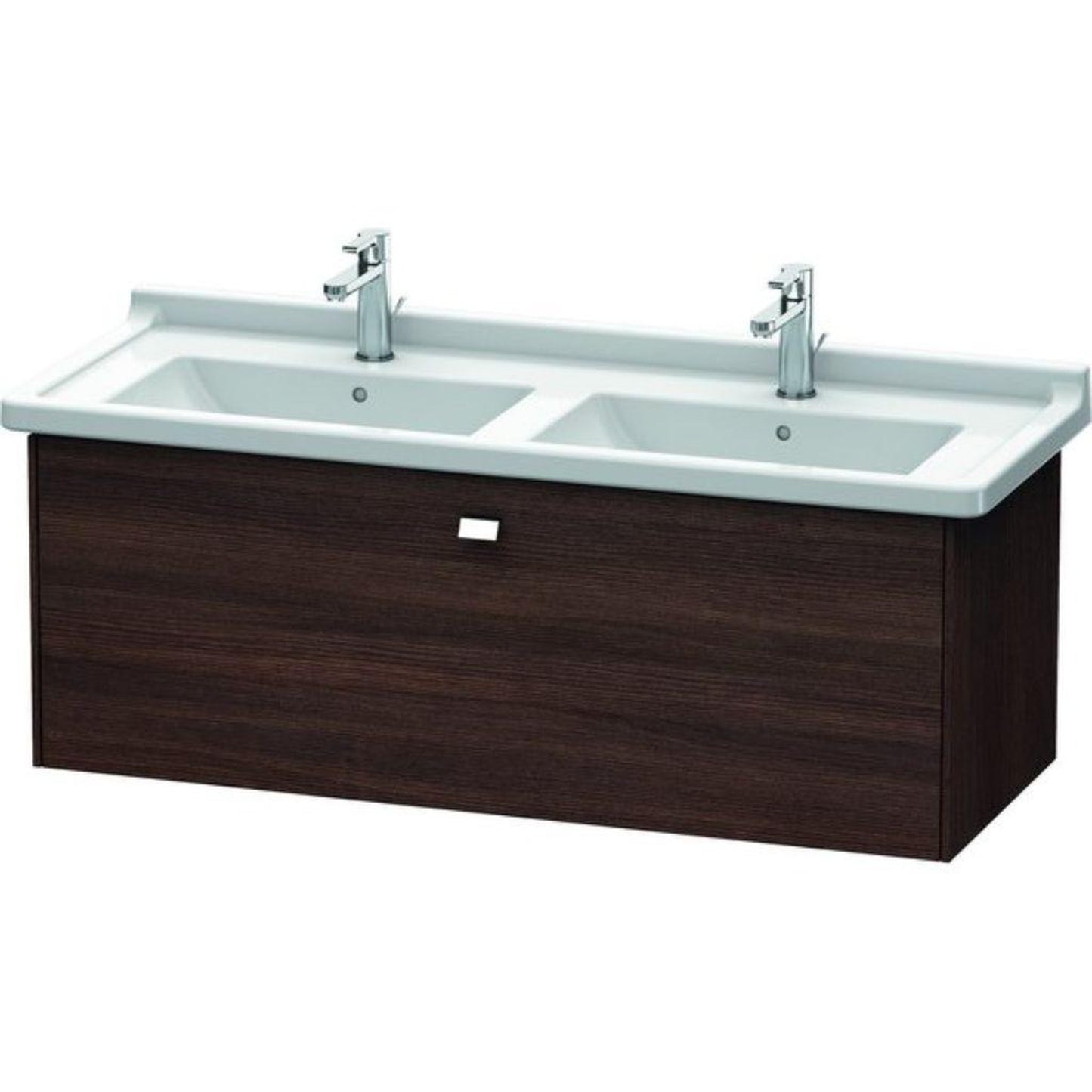 Duravit Brioso BR40440 48" x 18" x 18" One Drawer Wall-Mount Vanity Unit in Chestnut Dark and Chrome Handle