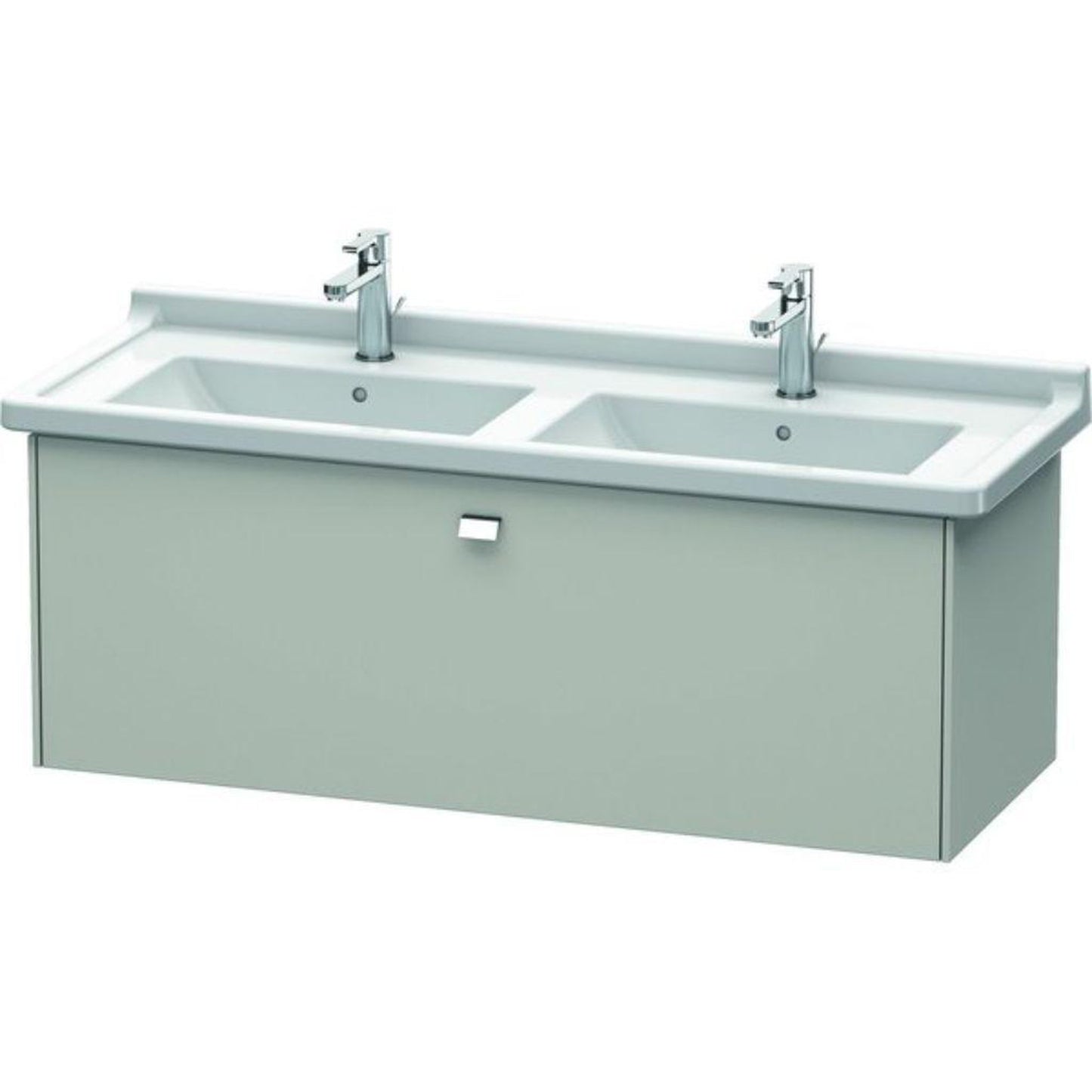 Duravit Brioso BR40440 48" x 18" x 18" One Drawer Wall-Mount Vanity Unit in Concrete Grey Matt and Chrome Handle