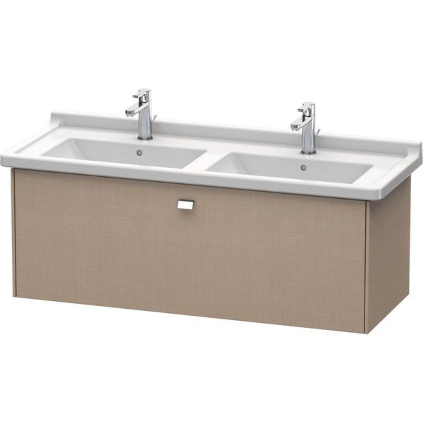 Duravit Brioso BR40440 48" x 18" x 18" One Drawer Wall-Mount Vanity Unit in Linen and Chrome Handle