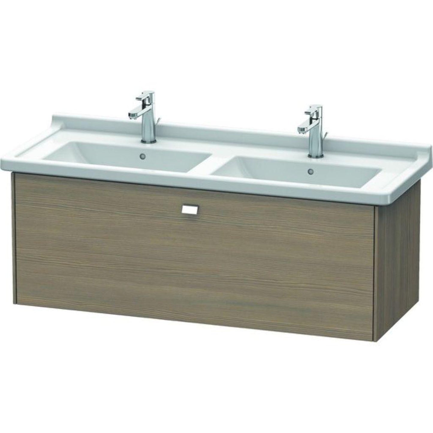 Duravit Brioso BR40440 48" x 18" x 18" One Drawer Wall-Mount Vanity Unit in Oak Terra and Chrome Handle