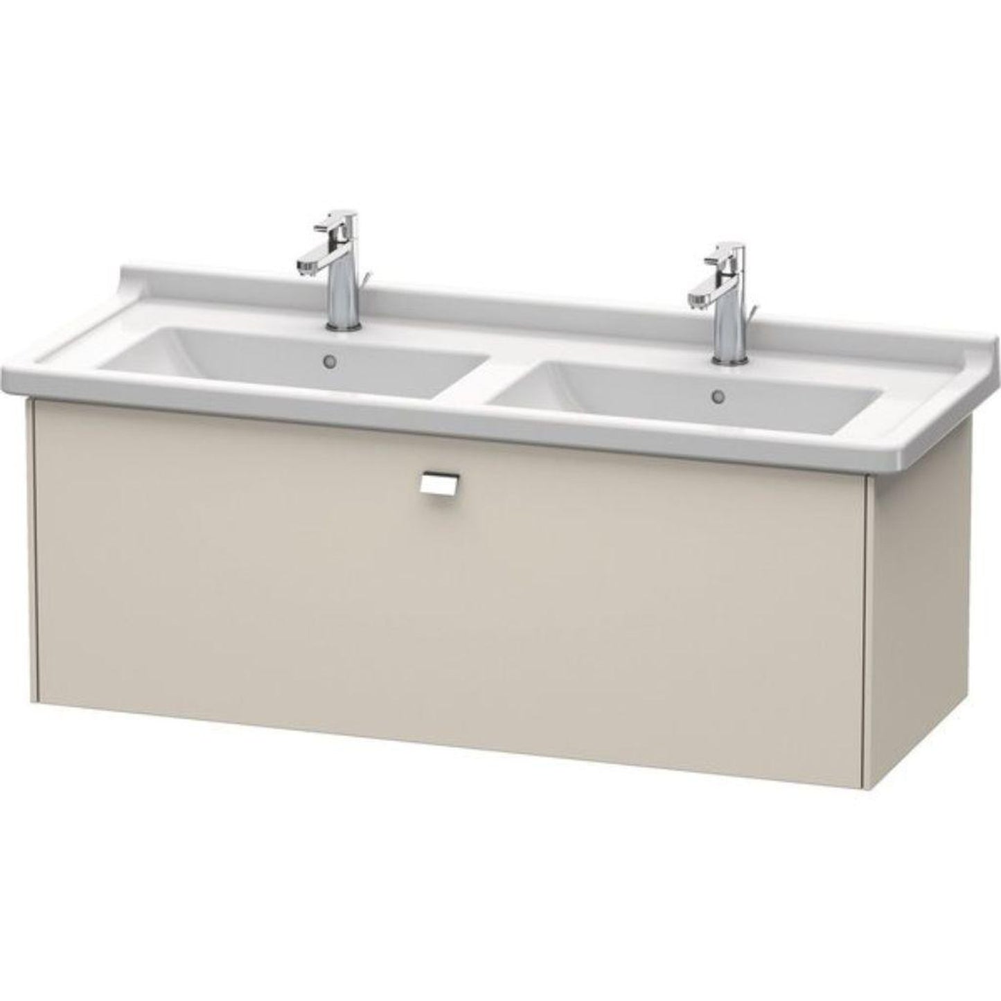 Duravit Brioso BR40440 48" x 18" x 18" One Drawer Wall-Mount Vanity Unit in Taupe and Chrome Handle