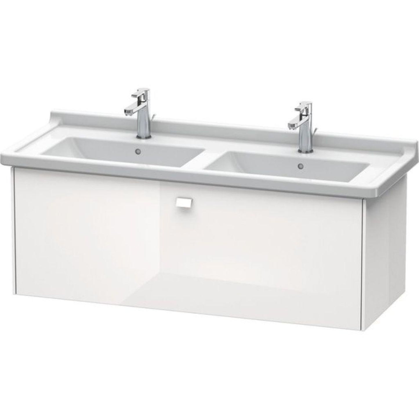 Duravit Brioso BR40440 48" x 18" x 18" One Drawer Wall-Mount Vanity Unit in White High Gloss