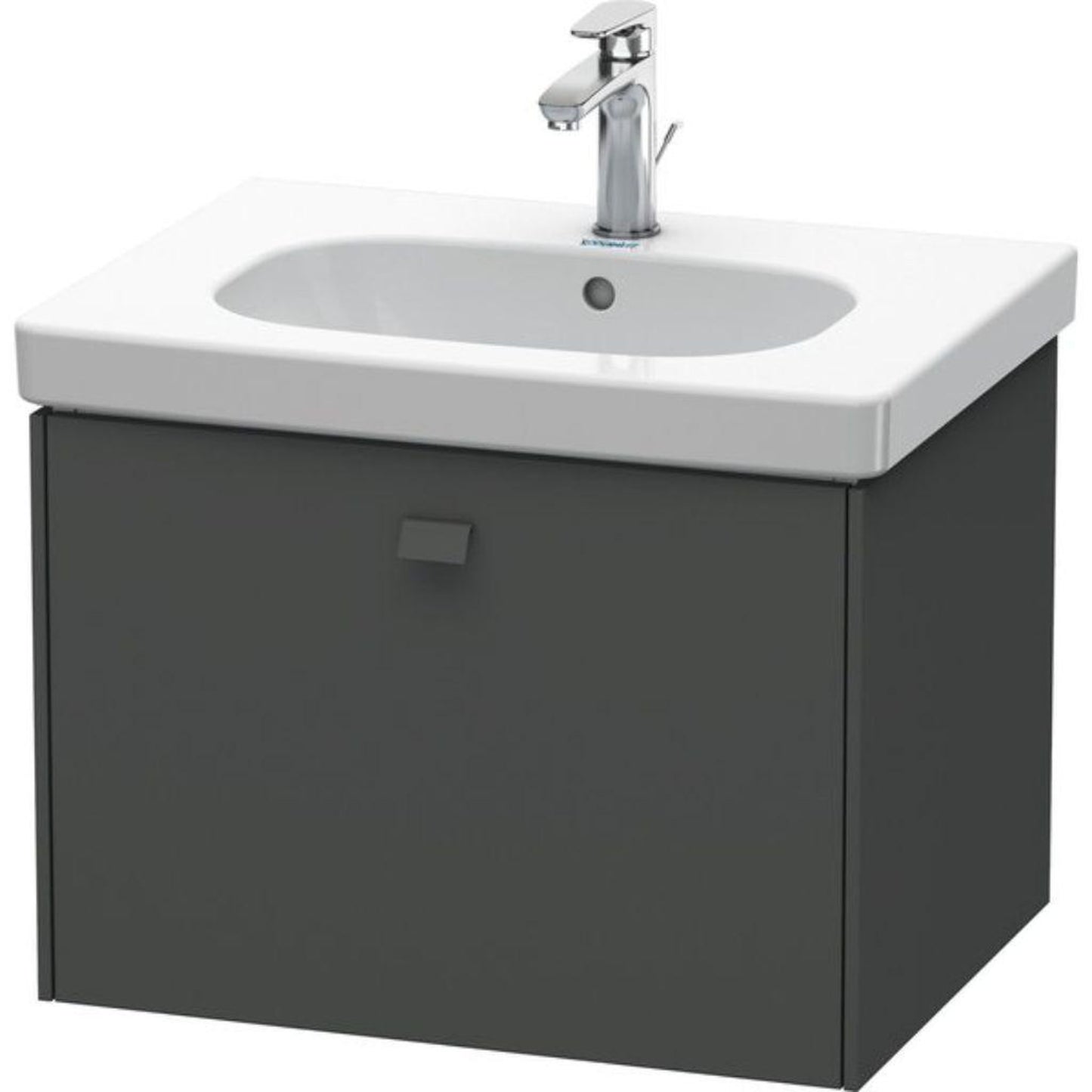 Duravit Brioso BR40450 24" x 18" x 18" One Drawer Wall-Mount Vanity Unit in Graphite Matt