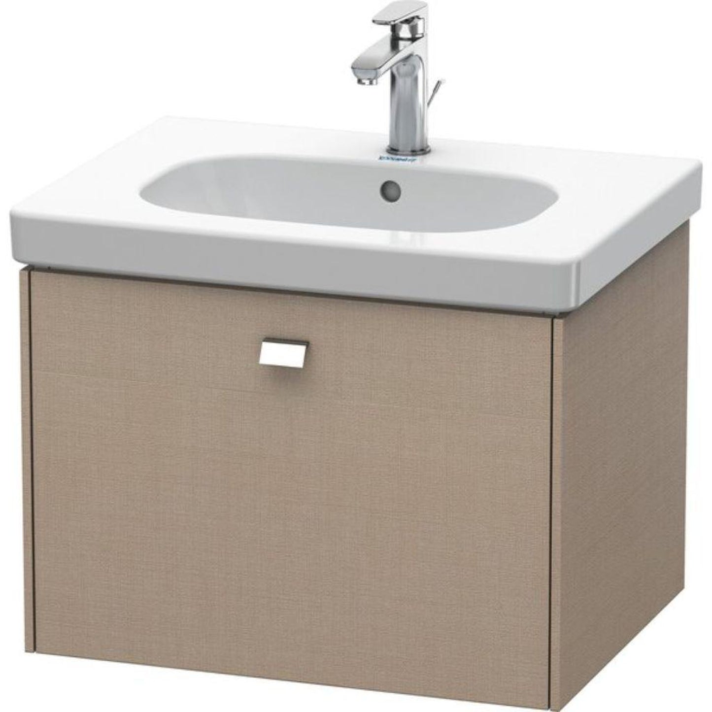 Duravit Brioso BR40450 24" x 18" x 18" One Drawer Wall-Mount Vanity Unit in Linen and Chrome Handle