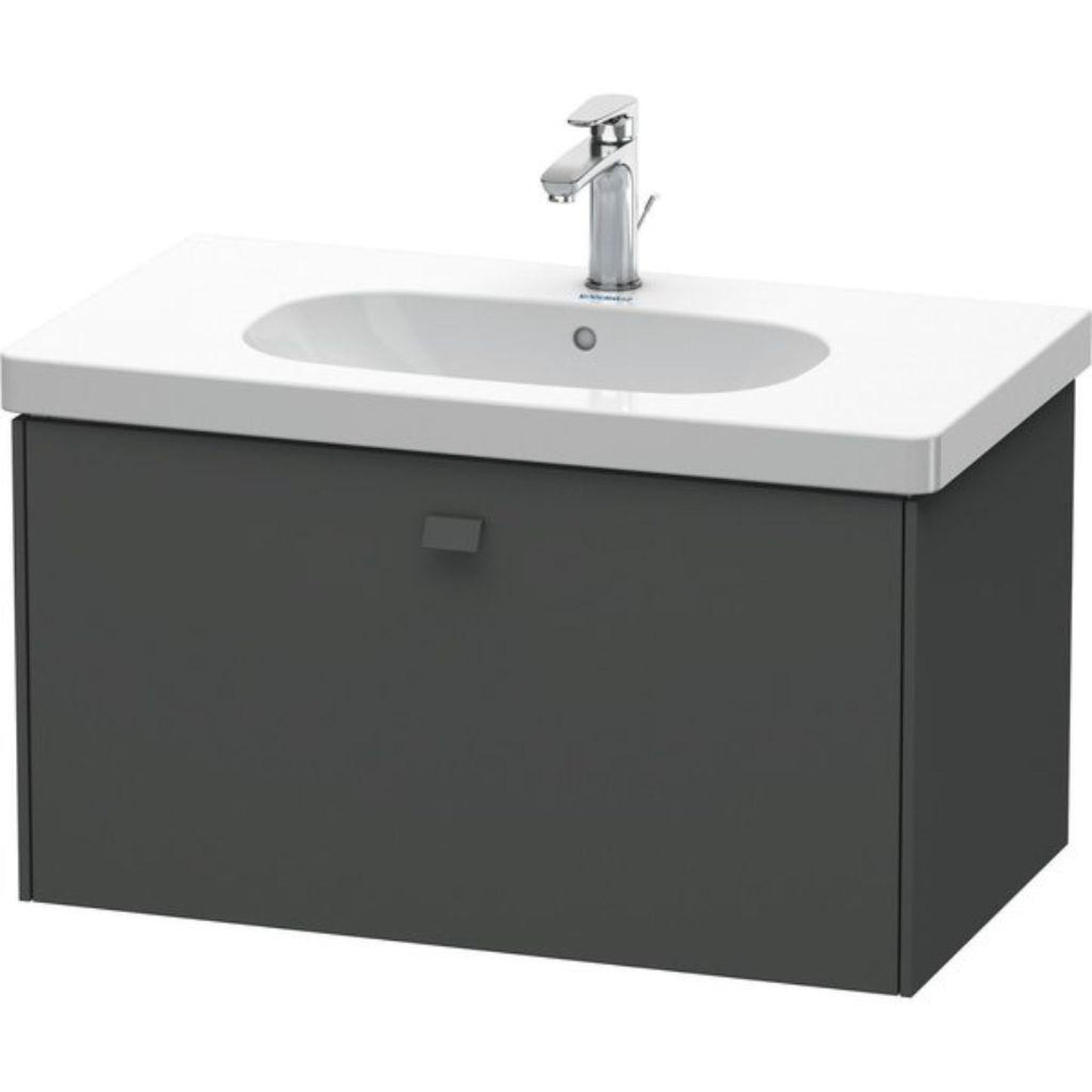Duravit Brioso BR40460 32" x 18" x 18" One Drawer Wall-Mount Vanity Unit in Graphite Matt
