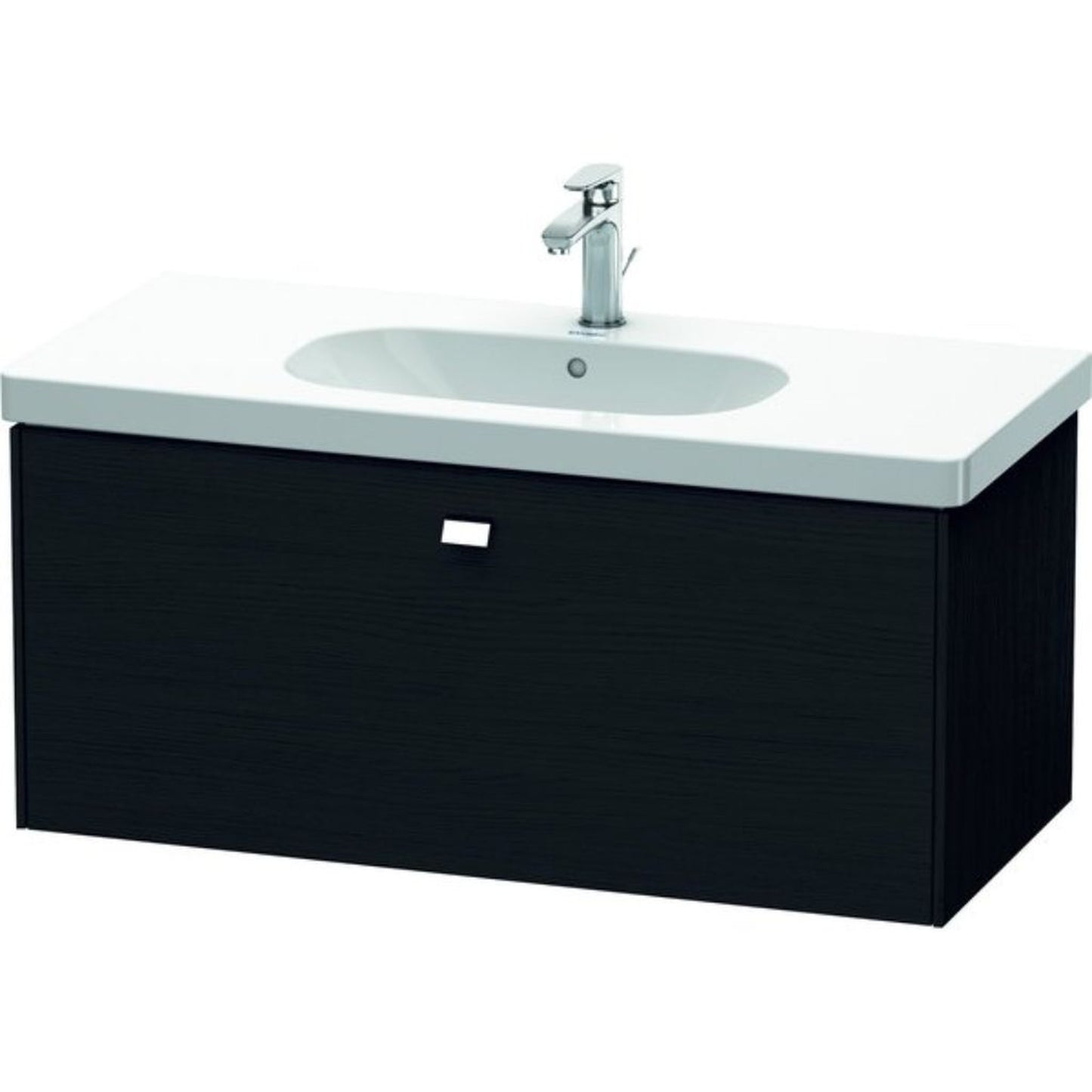 Duravit Brioso BR40470 40" x 18" x 18" One Drawer Wall-Mount Vanity Unit in Black Oak and Chrome Handle
