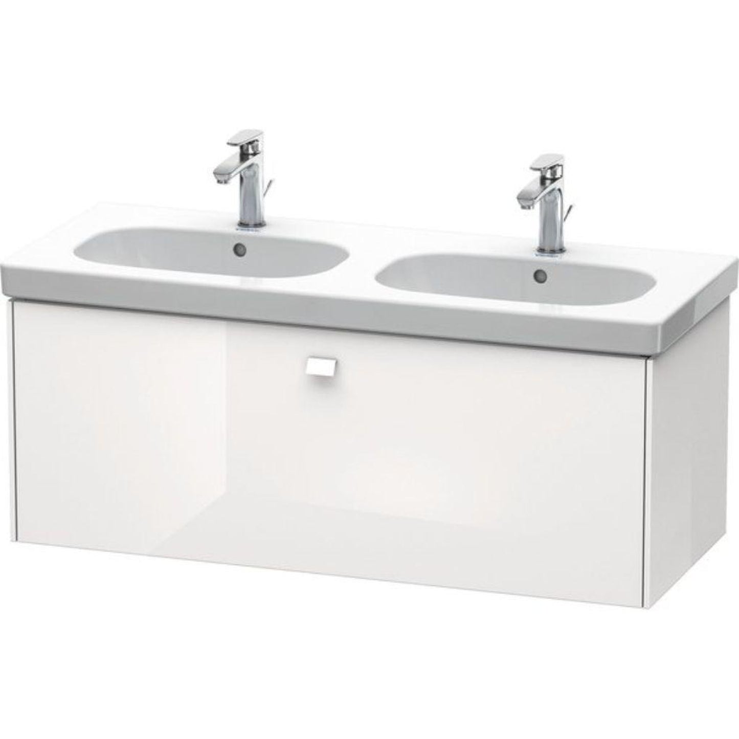 Duravit Brioso BR40480 46" x 18" x 18" One Drawer Wall-Mount Vanity Unit in White High Gloss