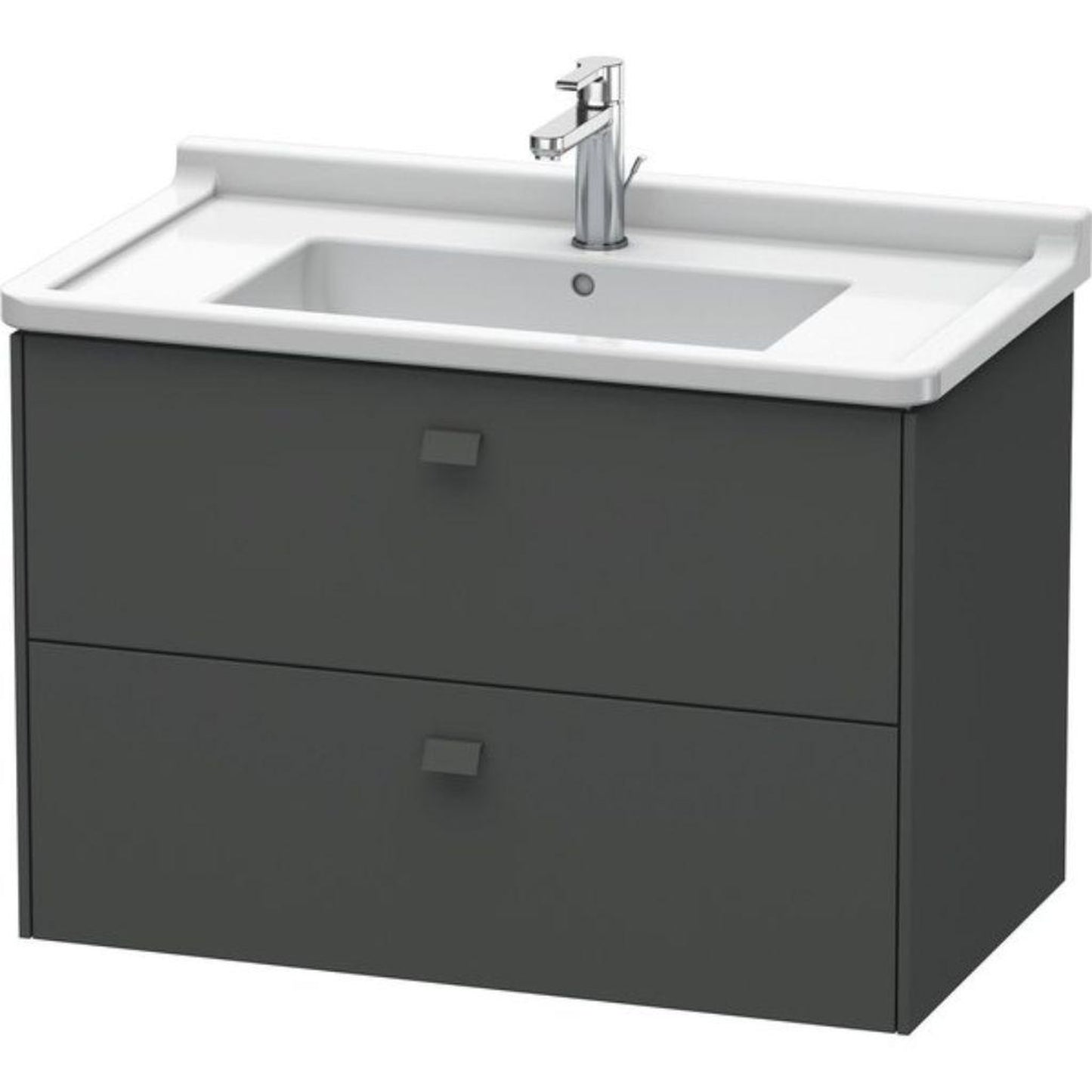 Duravit Brioso BR41420 32" x 22" x 18" Two Drawer Wall-Mount Vanity Unit in Graphite Matt