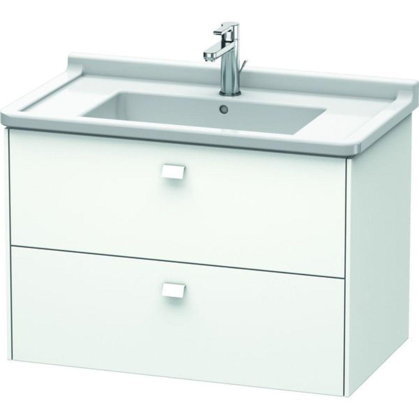 Duravit Brioso BR41420 32" x 22" x 18" Two Drawer Wall-Mount Vanity Unit in White Matt