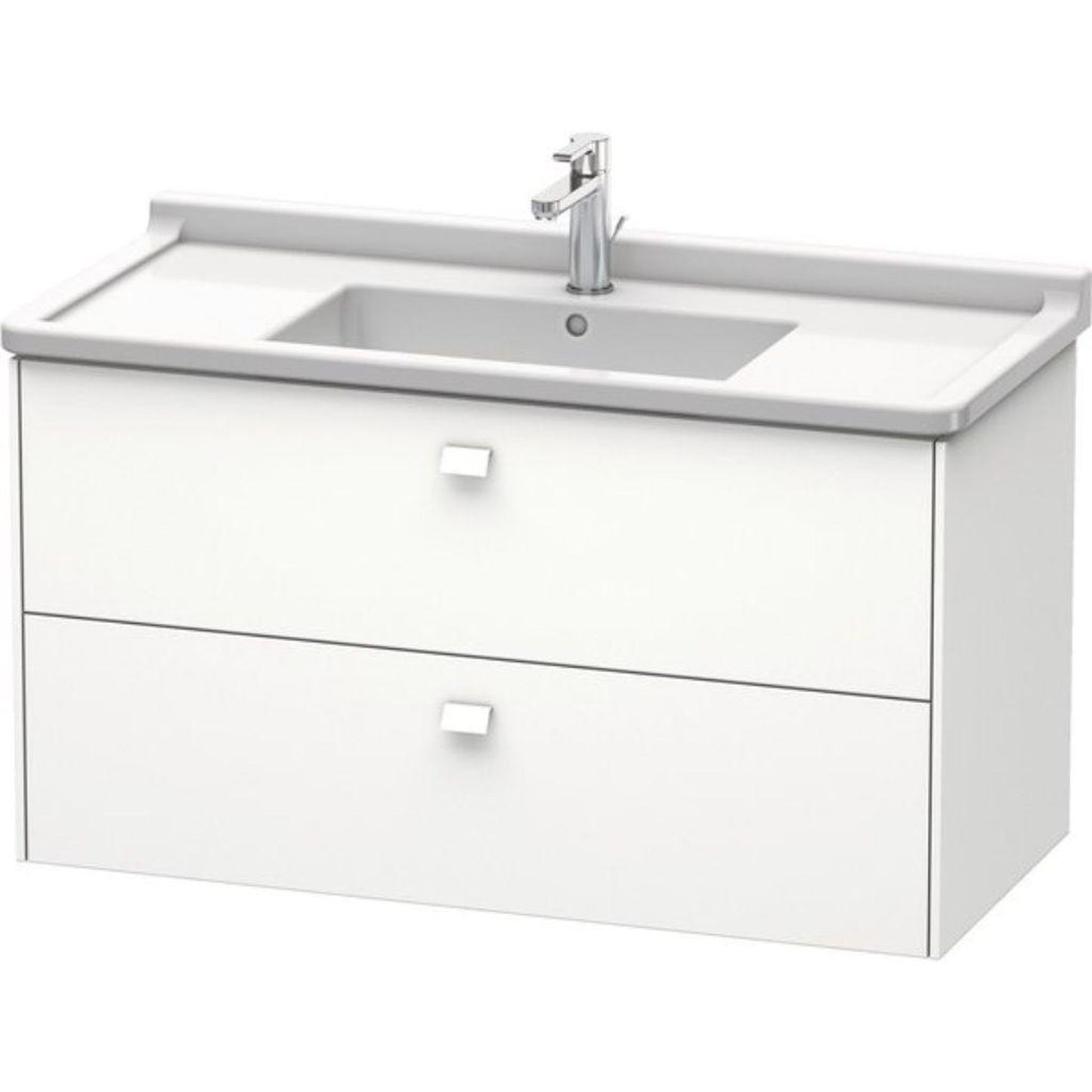 Duravit Brioso BR41430 40" x 22" x 18" Two Drawer Wall-Mount Vanity Unit in White Matt