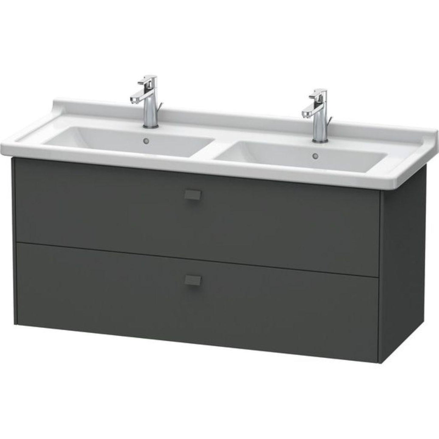 Duravit Brioso BR41440 48" x 22" x 18" Two Drawer Wall-Mount Vanity Unit in Graphite Matt