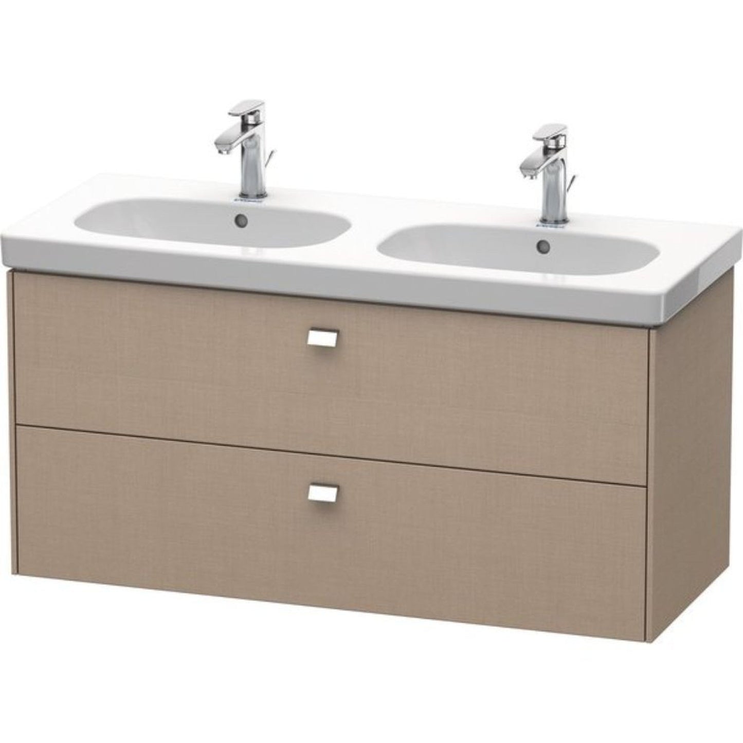 Duravit Brioso BR41480 46" x 22" x 18" Two Drawer Wall-Mount Vanity Unit in Linen and Chrome Handle