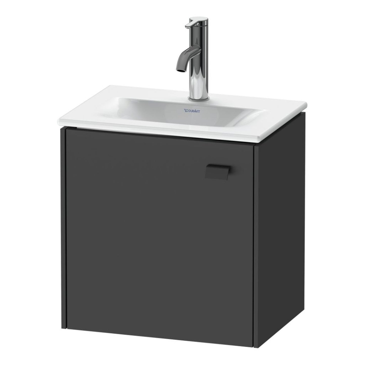 Duravit Brioso BR4208 17" x 17" x 12" Wall-Mount Vanity Unit With Left Hinge One Door Cabinet in Graphite Matt