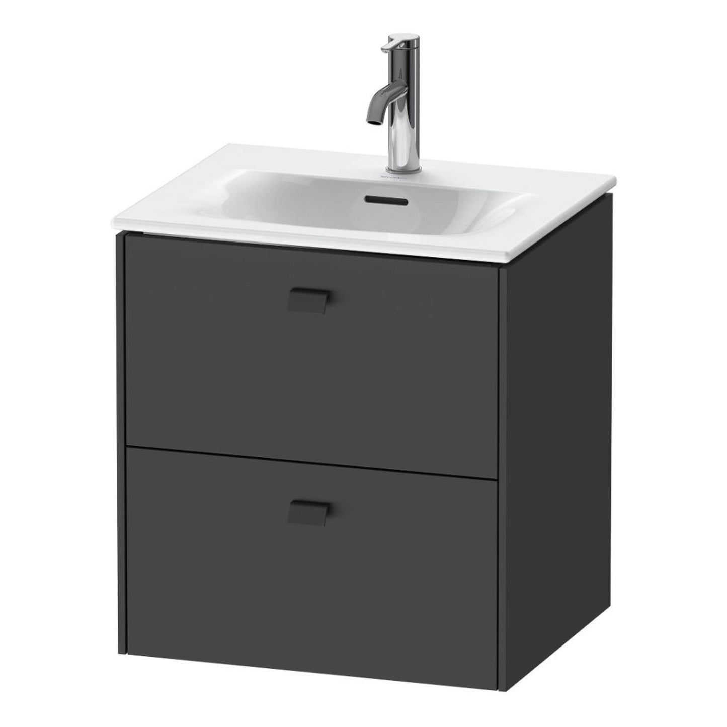 Duravit Brioso BR43090 20" x 22" x 16" Two Drawer Wall-Mount Vanity Unit in Graphite Matt