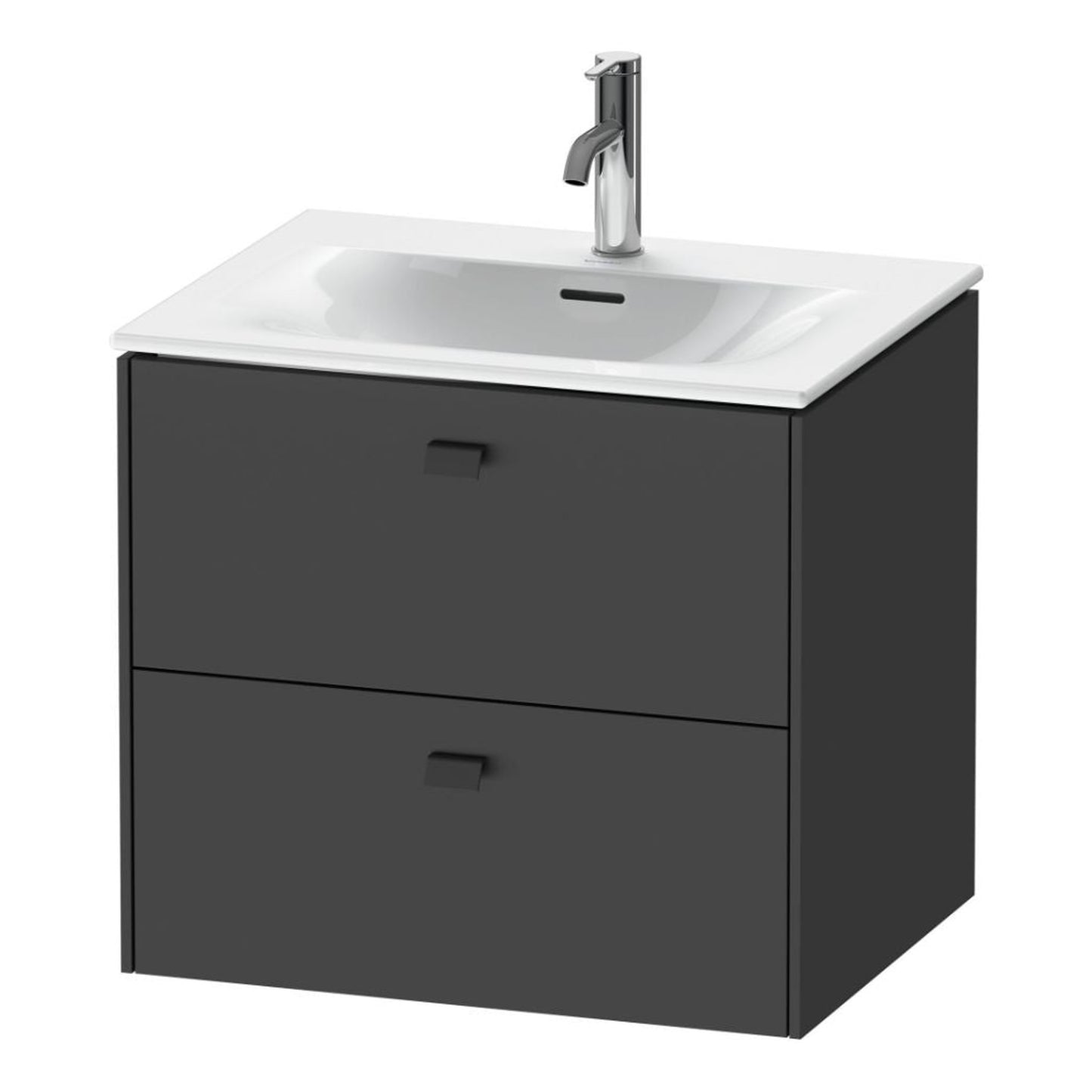 Duravit Brioso BR43100 24" x 22" x 19" Two Drawer Wall-Mount Vanity Unit in Graphite Matt