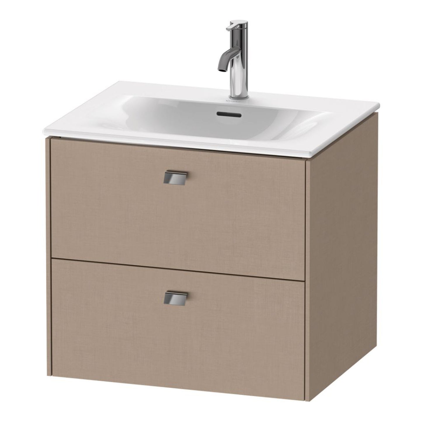 Duravit Brioso BR43100 24" x 22" x 19" Two Drawer Wall-Mount Vanity Unit in Linen and Chrome Handle