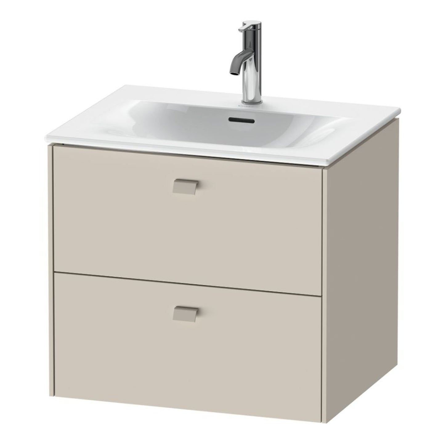 Duravit Brioso BR43100 24" x 22" x 19" Two Drawer Wall-Mount Vanity Unit in Taupe