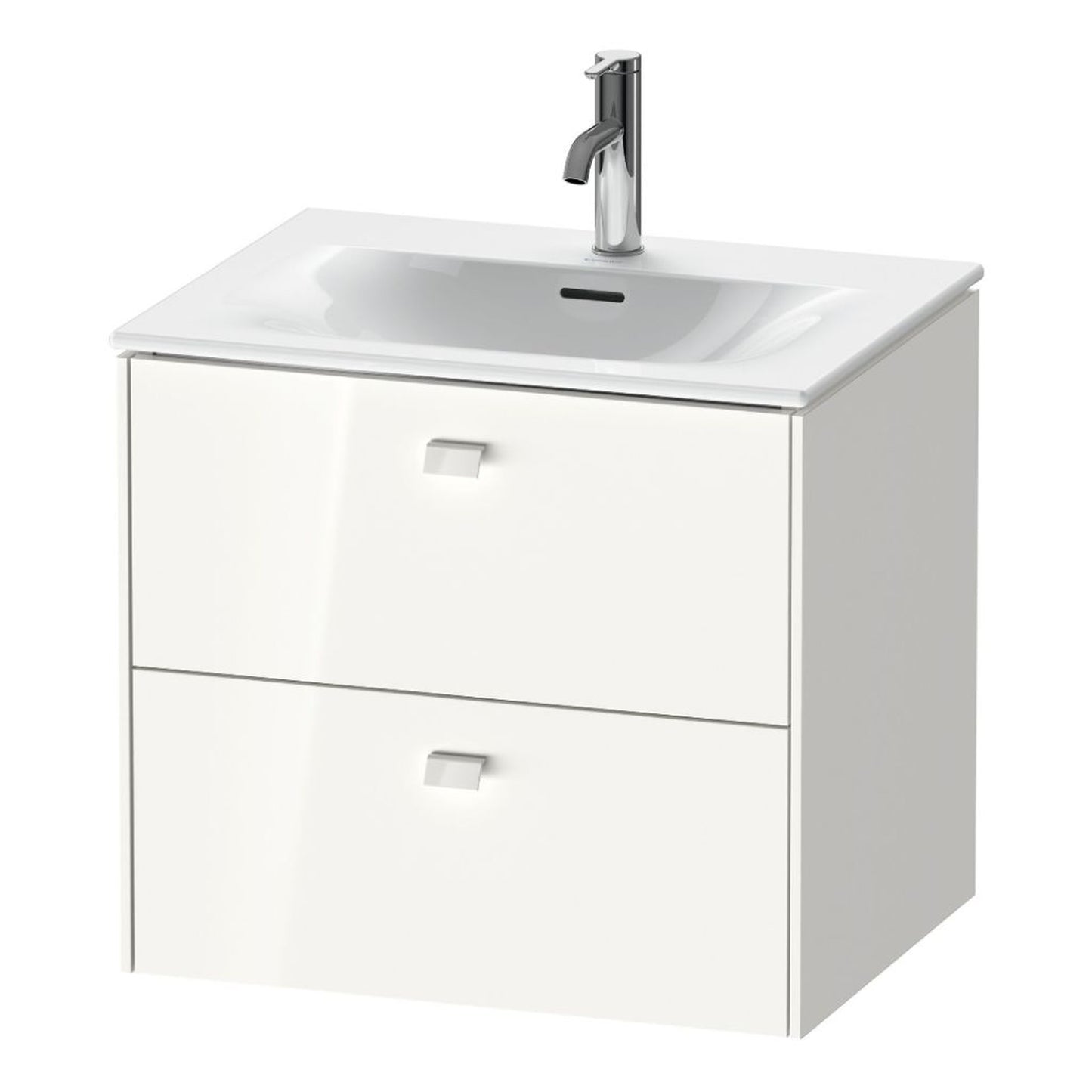 Duravit Brioso BR43100 24" x 22" x 19" Two Drawer Wall-Mount Vanity Unit in White High Gloss