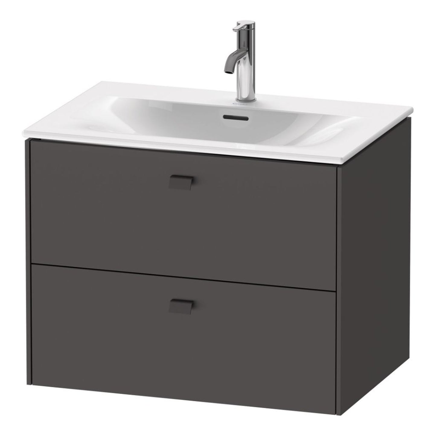 Duravit Brioso BR43110 28" x 22" x 19" Two Drawer Wall-Mount Vanity Unit in Graphite Matt