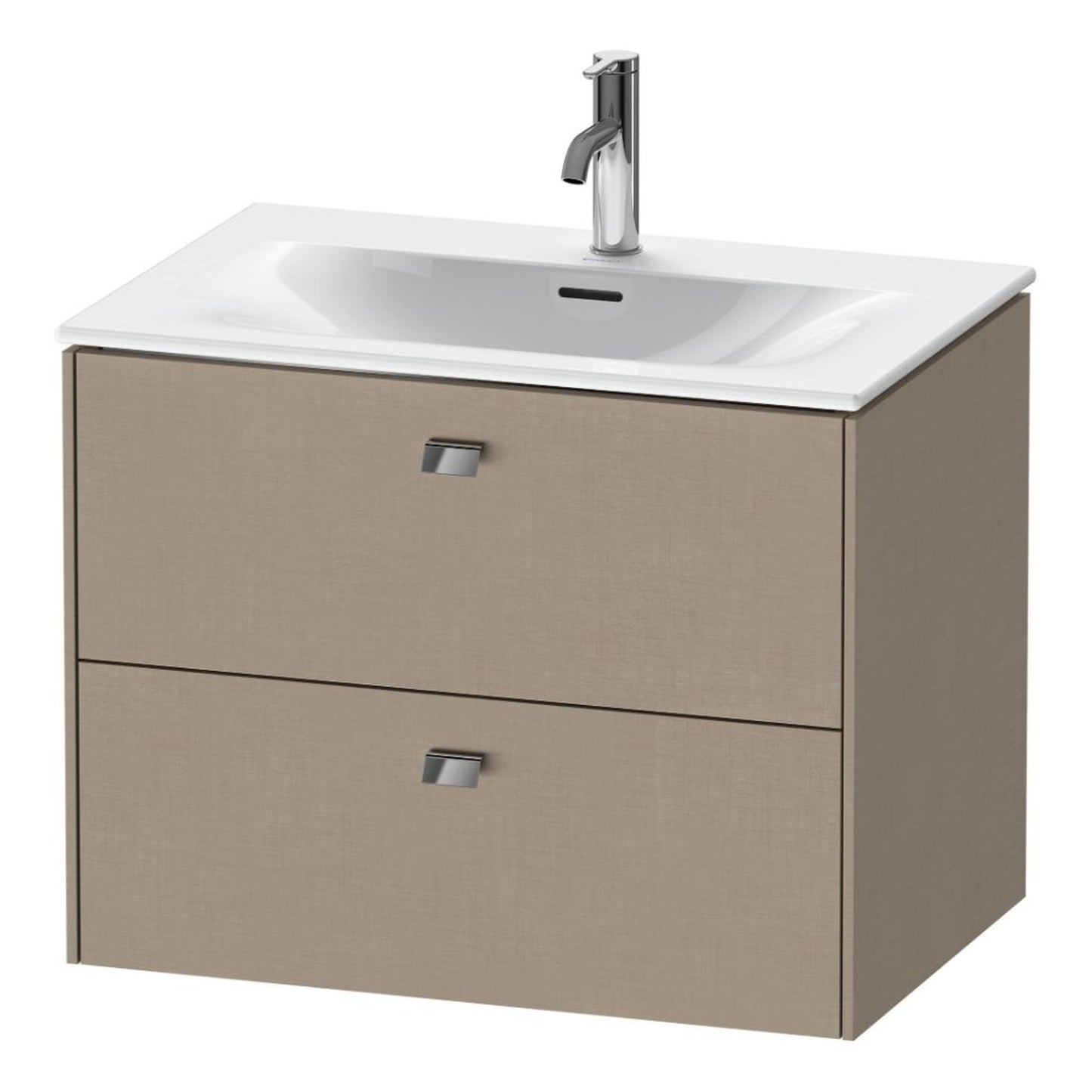 Duravit Brioso BR43110 28" x 22" x 19" Two Drawer Wall-Mount Vanity Unit in Linen and Chrome Handle