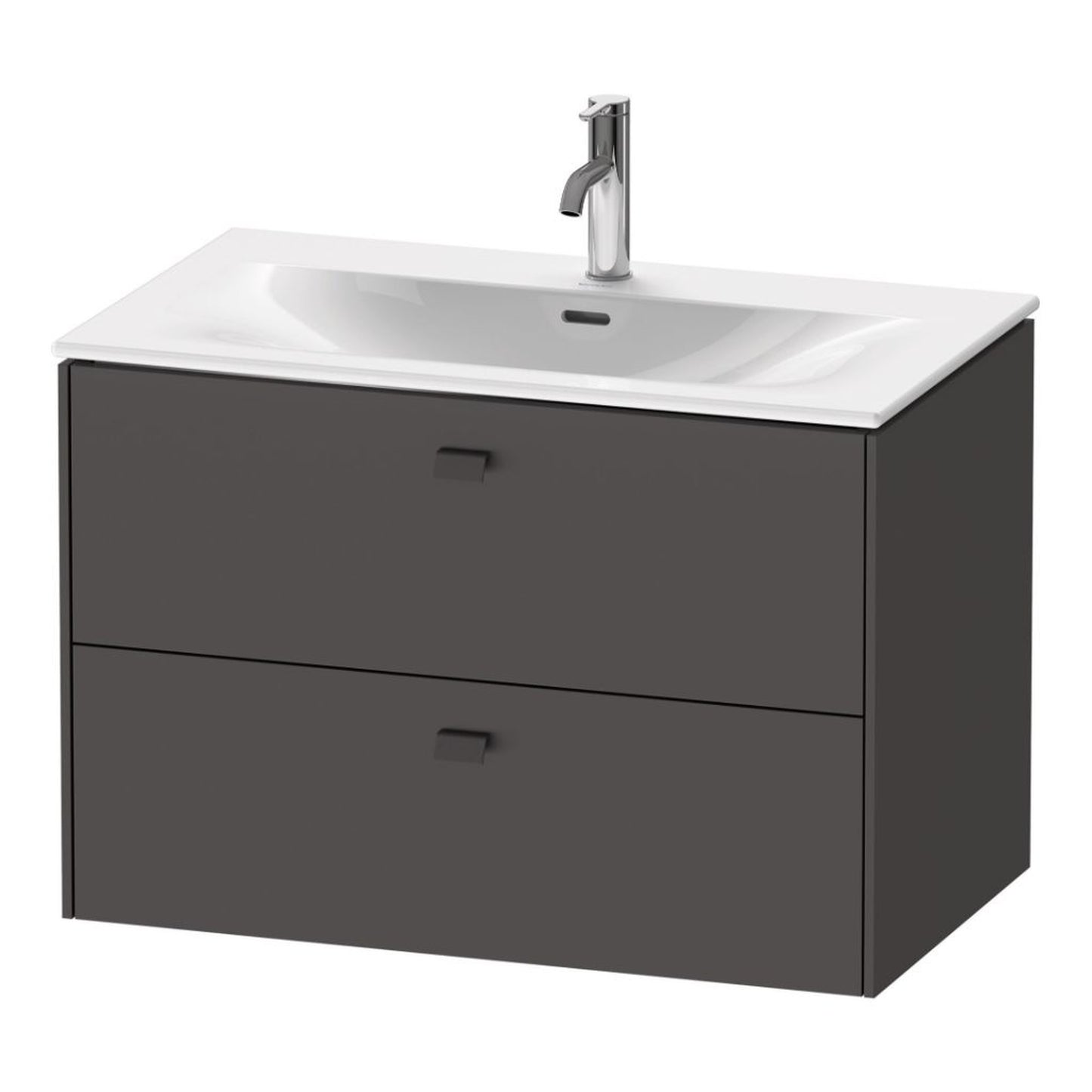 Duravit Brioso BR43120 32" x 22" x 19" Two Drawer Wall-Mount Vanity Unit in Graphite Matt