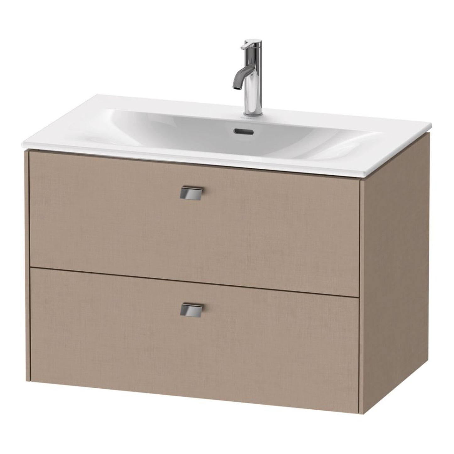Duravit Brioso BR43120 32" x 22" x 19" Two Drawer Wall-Mount Vanity Unit in Linen and Chrome Handle